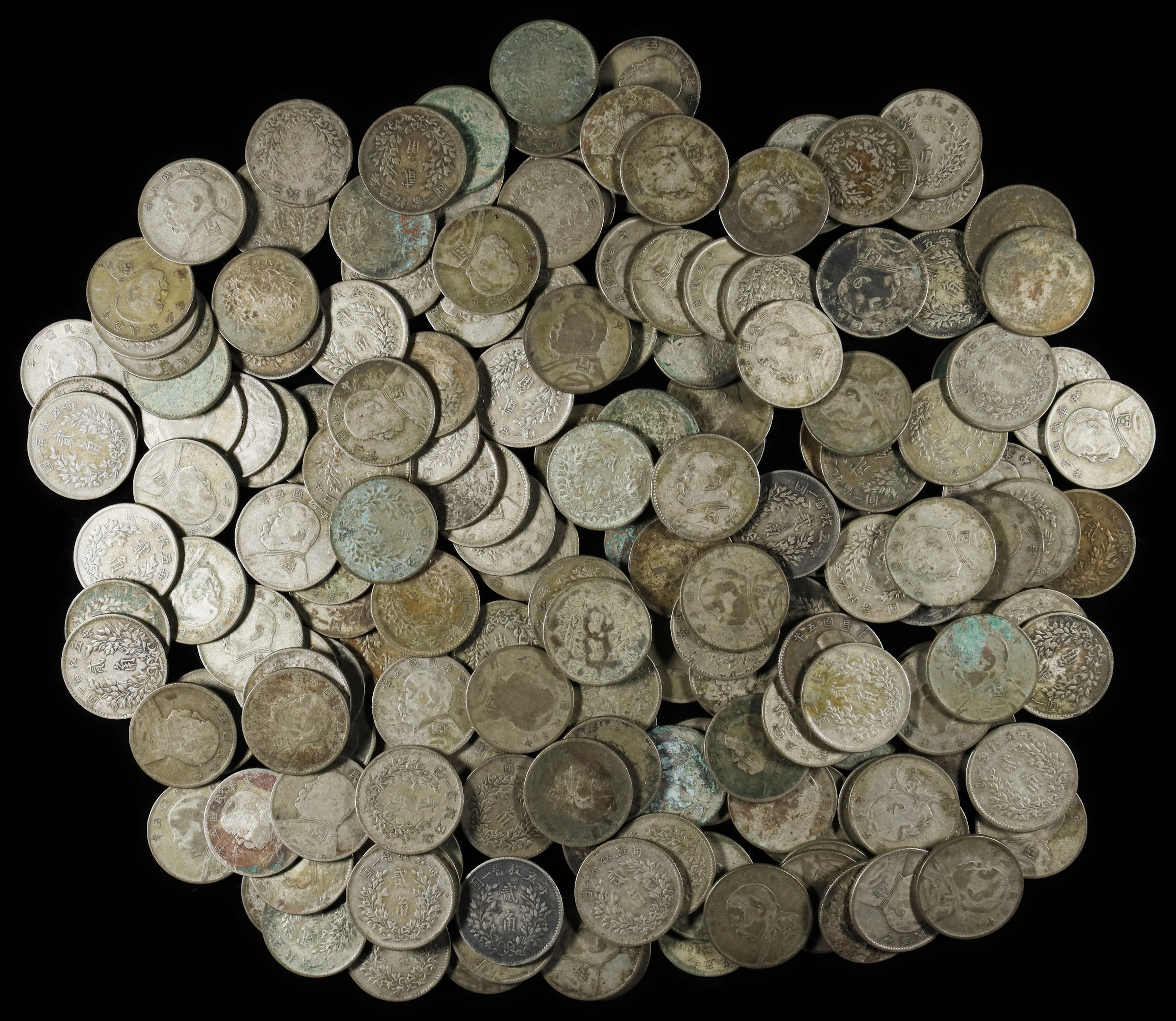 (t) CHINA. Group of Yuan Shi-Kai 20 Cents (Approximately 250 Pieces)