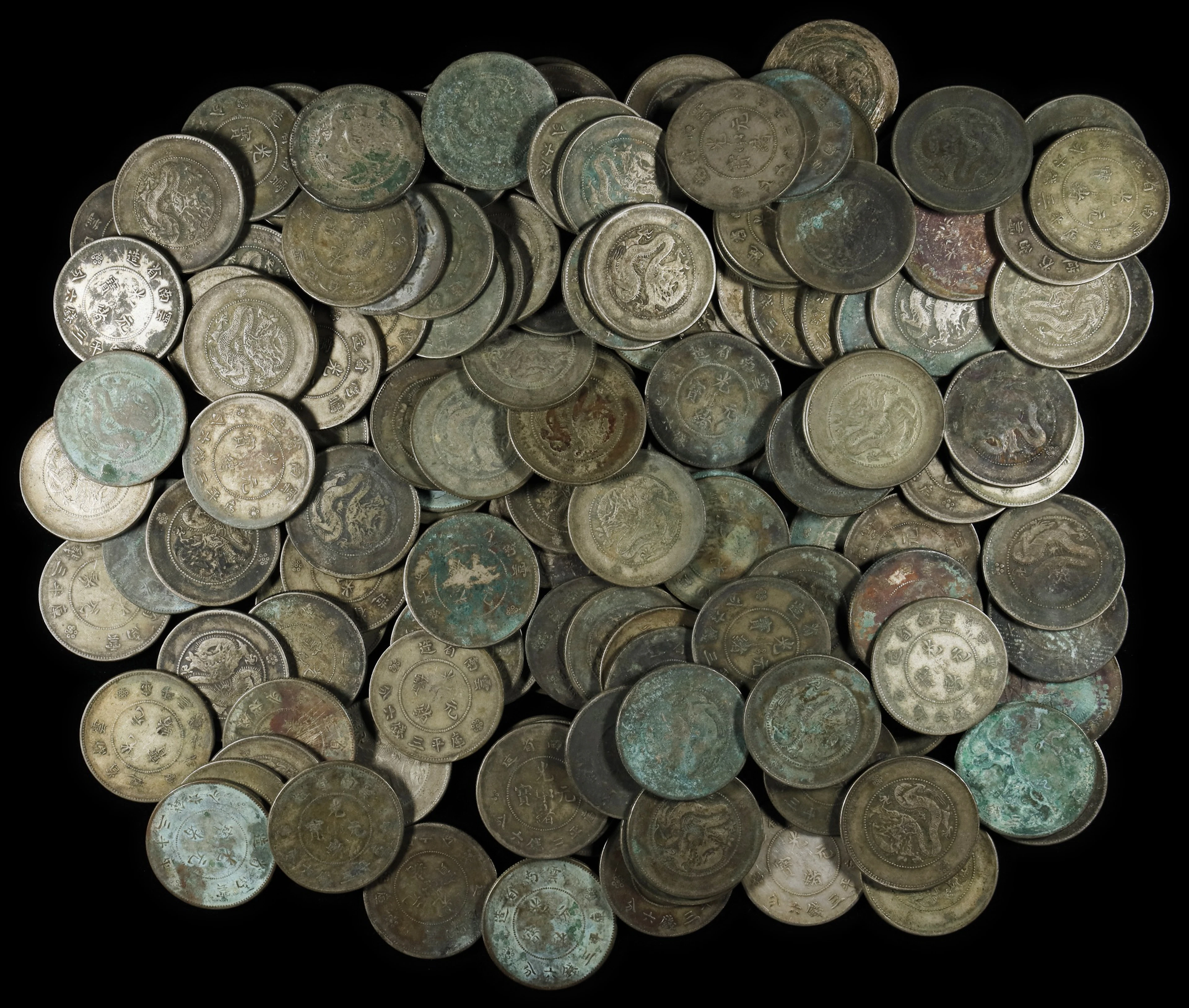 (t) CHINA. Yunnan. Group of 3 Mace 6 Candareens (50 Cents) (Approximately