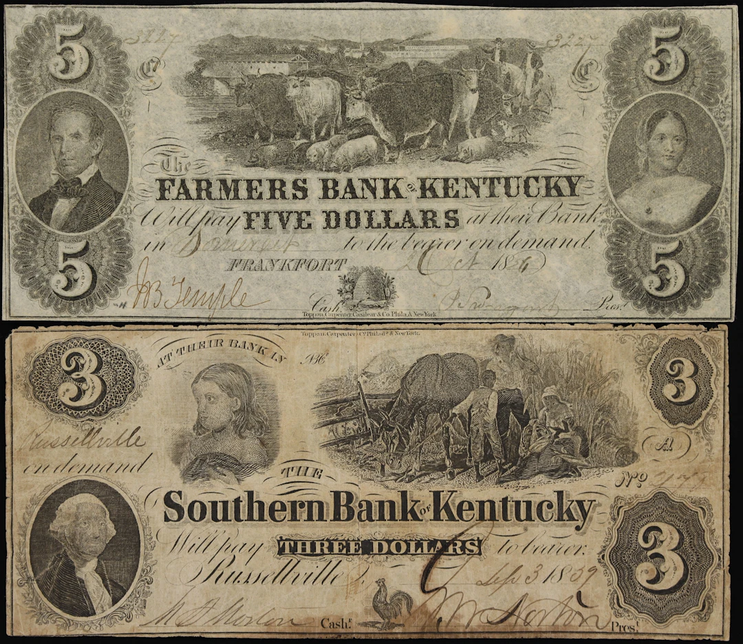 Lot of (2) Frankfort & Russellville, Kentucky. Farmers Bank of Kentucky