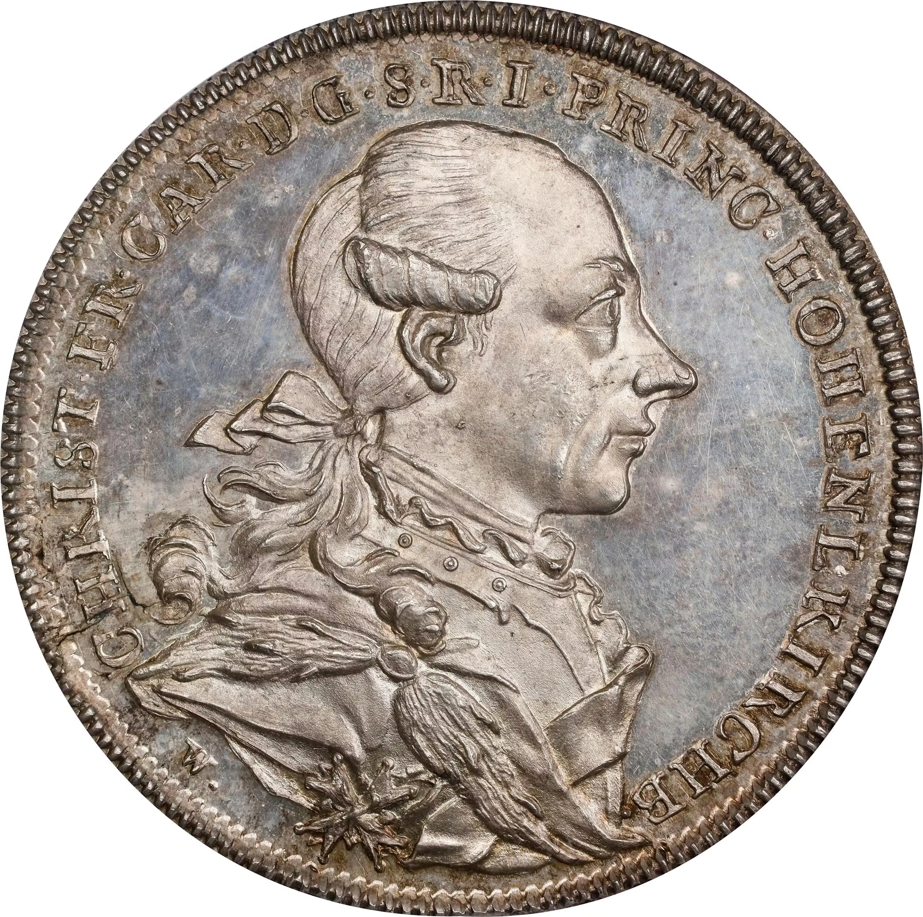GERMANY. Hohenlohe-Kirchberg. Taler, 1781-W WKS. Christian Friedrich