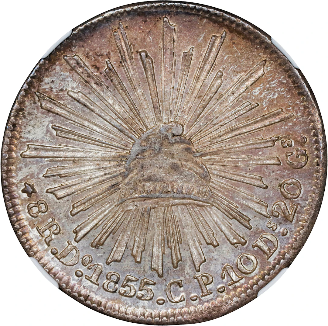MEXICO. 8 Reales, 1855-Do CP. Durango Mint. NGC MS-62.