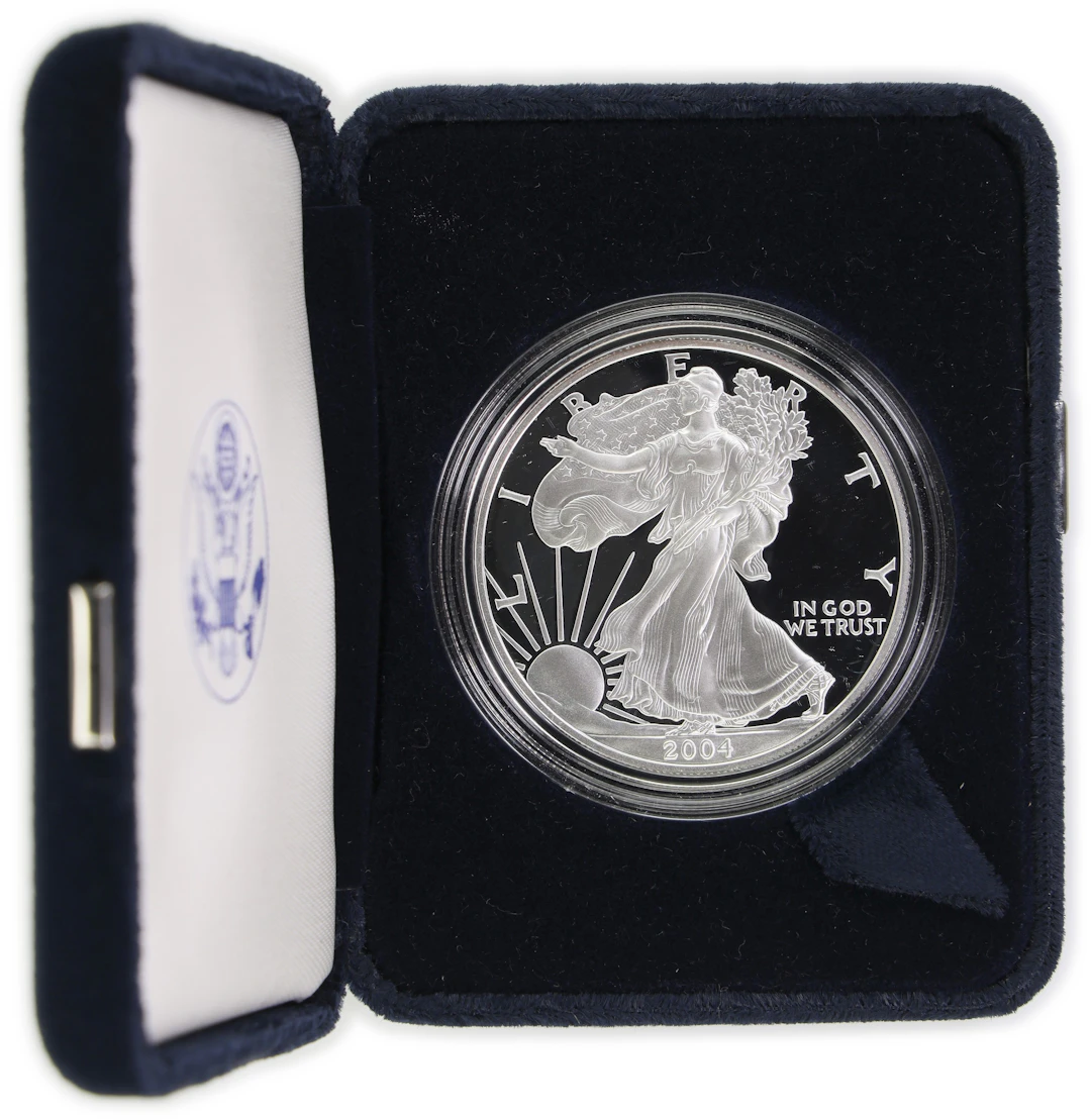 (1 oz, 31.104 g ASW). 2004-W American Silver Eagle. Proof.