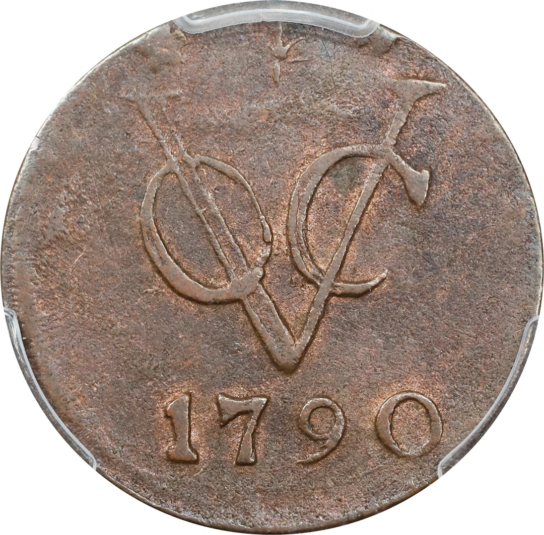 NETHERLANDS EAST INDIES. Gelderland. Duit, 1790. PCGS AU-50.