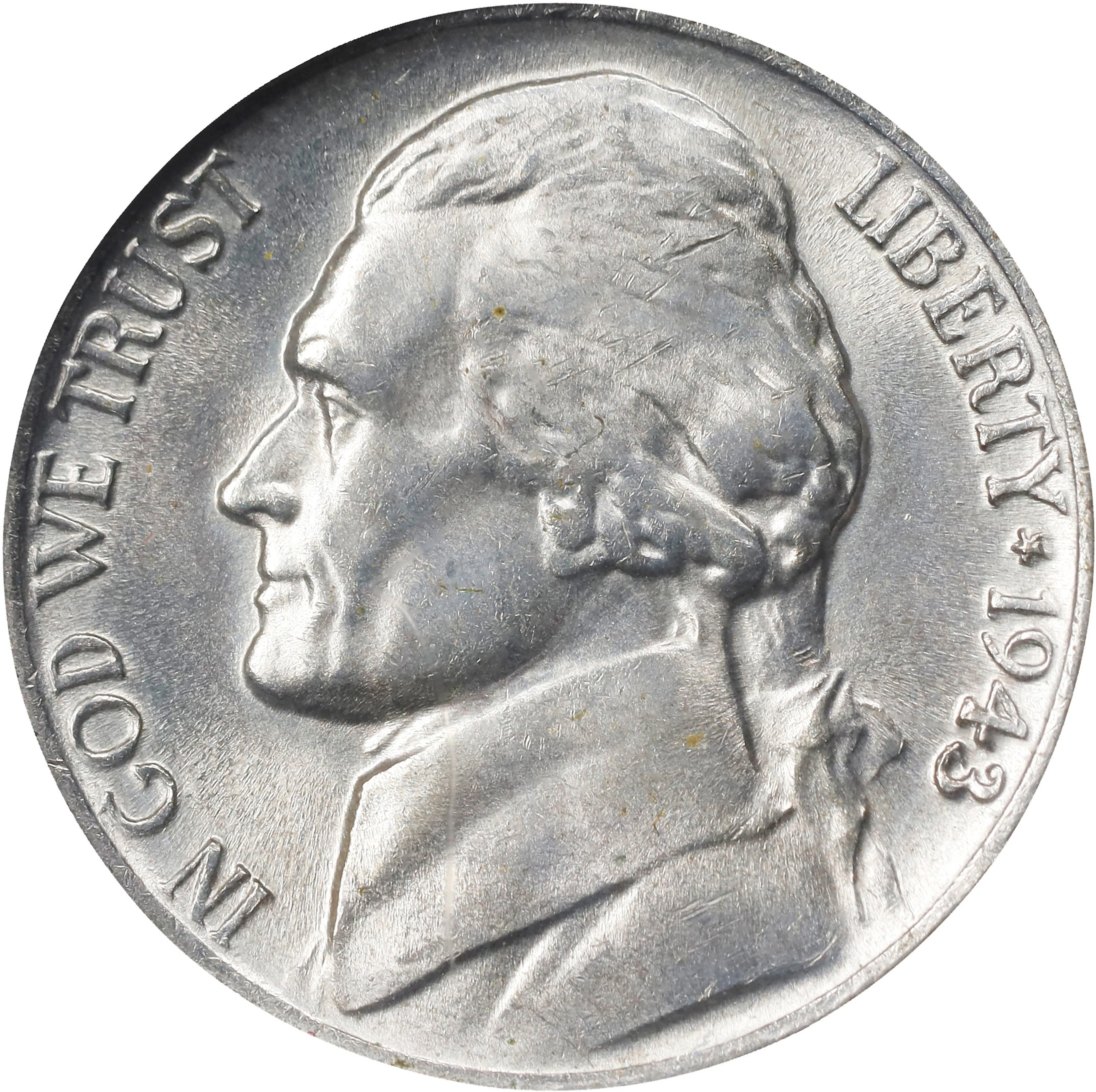 1943/2-P Jefferson Nickel. FS-101. Doubled Die Obverse. MS-62 (NGC).