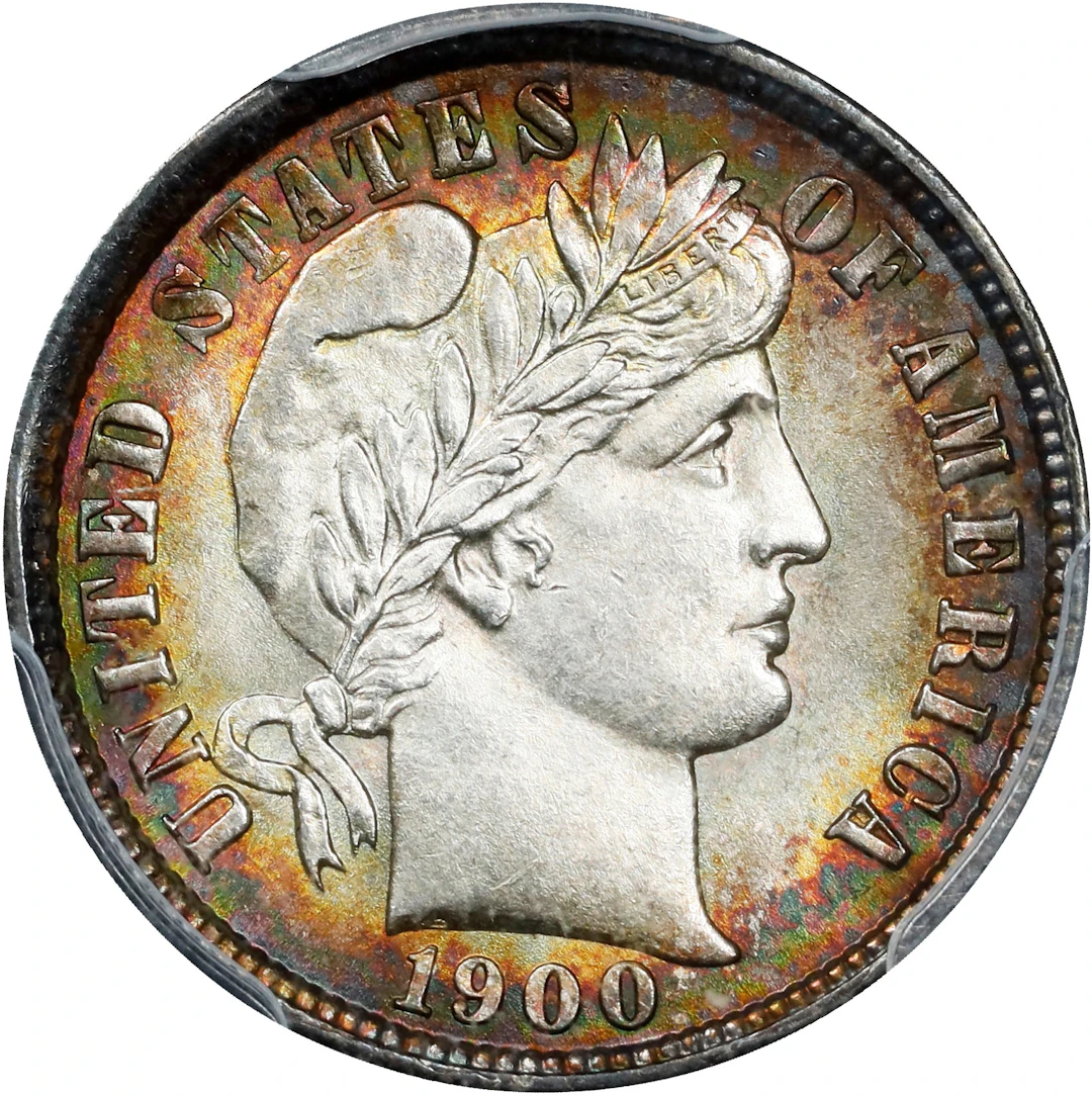 1900 Barber Dime. MS-64 (PCGS).