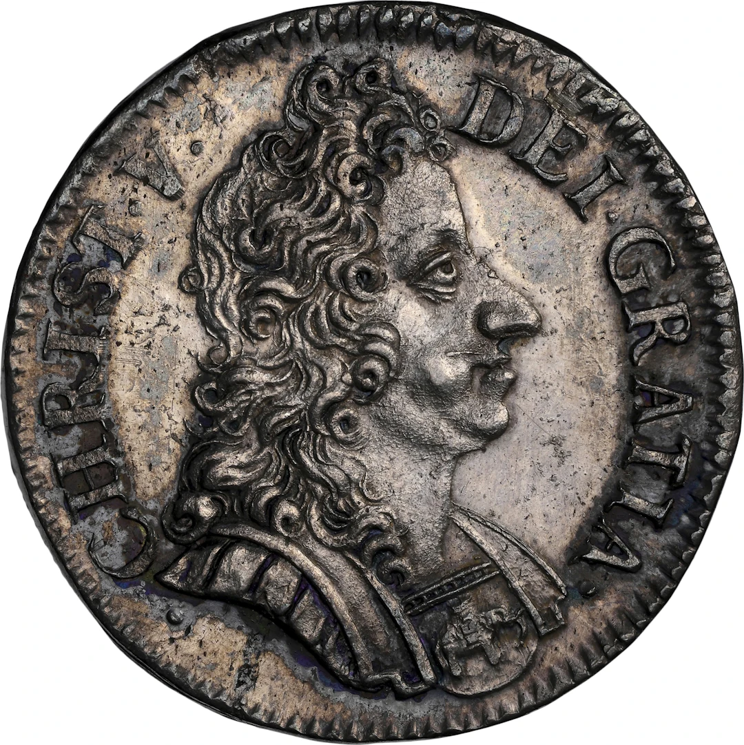 DENMARK. 2 Mark (Pattern), 1693. Copenhagen Mint. Christian V. NGC MS-63.
