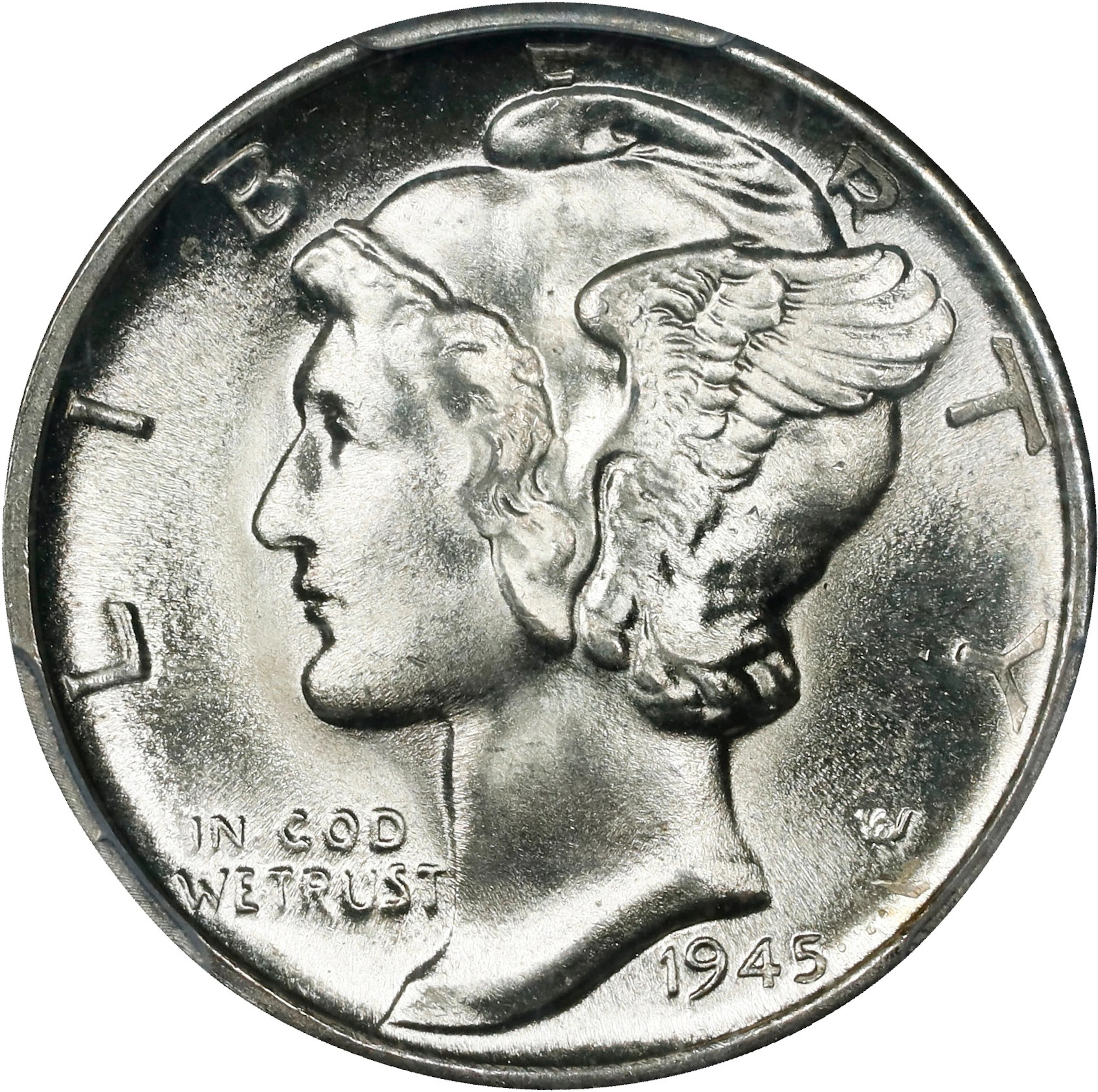 1945-D Mercury Dime. MS-67+ FB (PCGS). CAC.