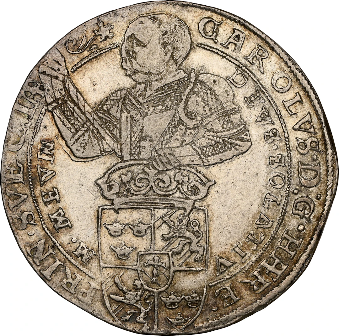 SWEDEN. Daler, 1601. Stockholm Mint. Karl (IX) as Lord Protector. NGC AU-55.