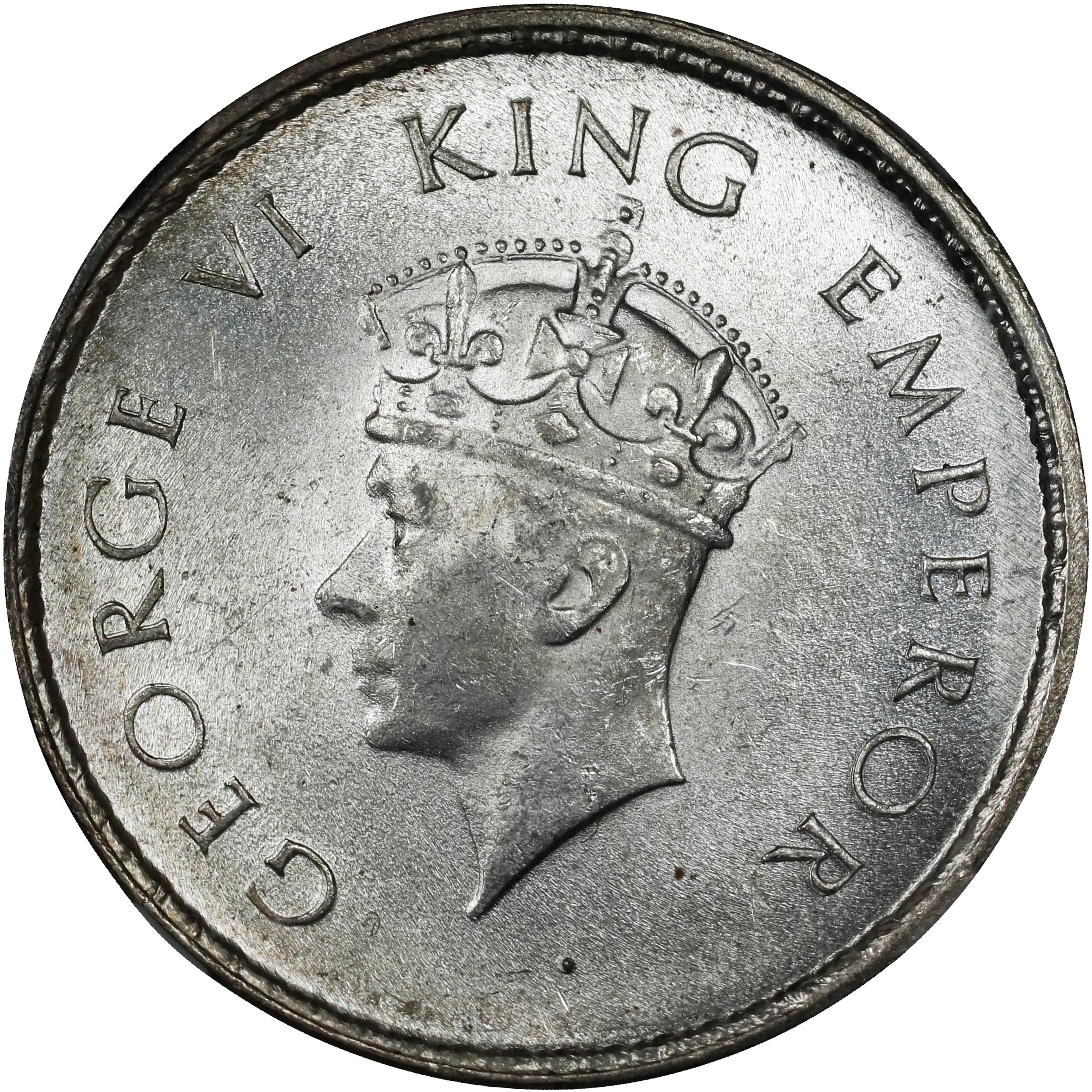 INDIA. 1/2 Rupee, 1939-(C). Calcutta Mint. George VI. NGC MS-64.