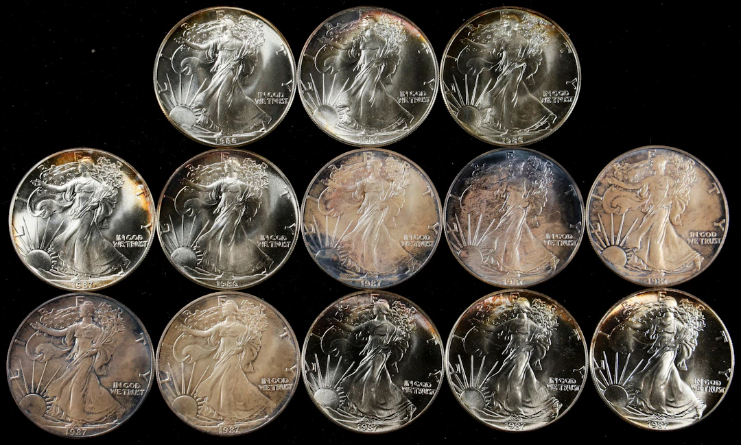 (13 oz, 404.352 g ASW). Lot of (13) Mixed Date American Silver Eagles.