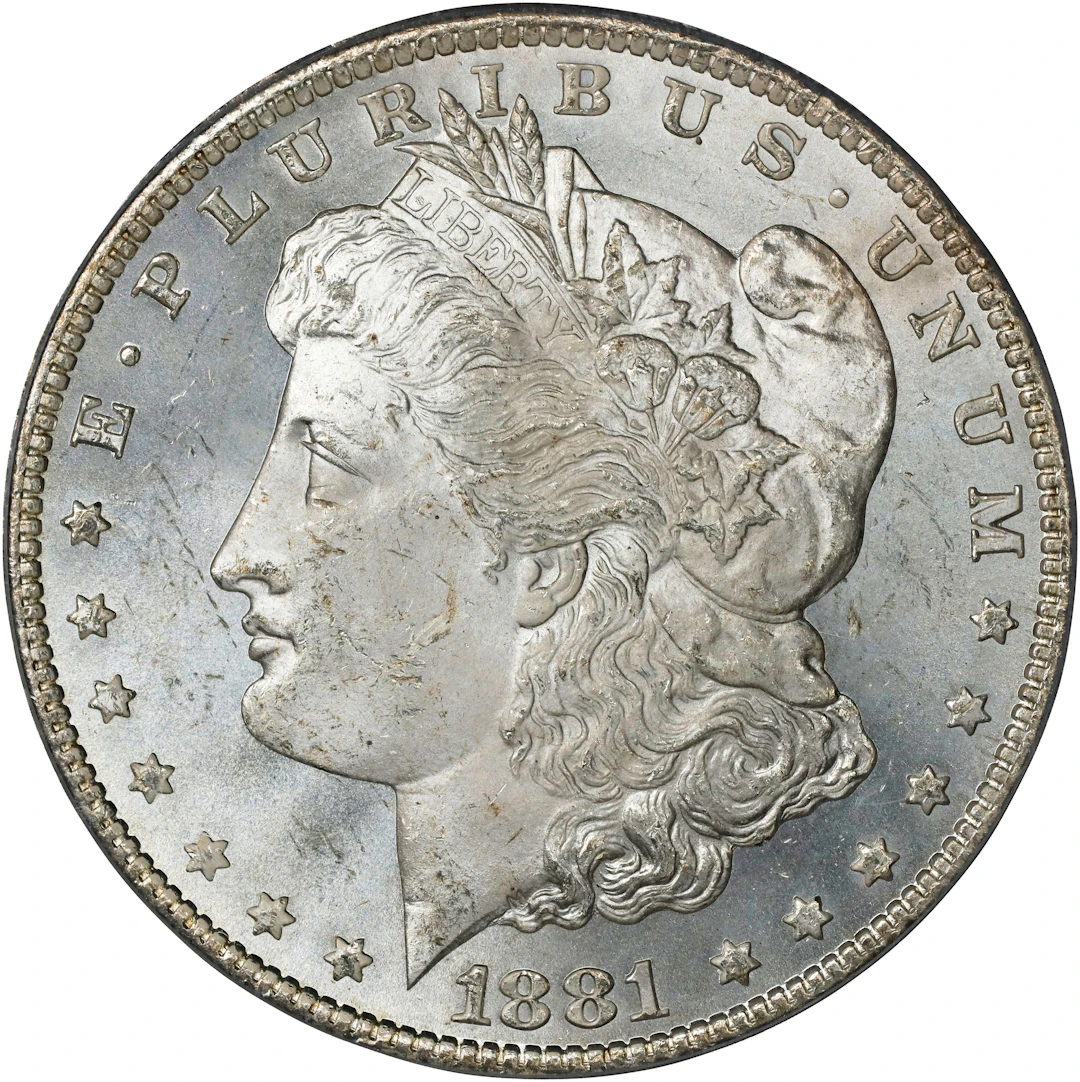 1881-CC Morgan Silver Dollar. MS-63 (PCGS). CAC. OGH Generation 2.0 Doily.