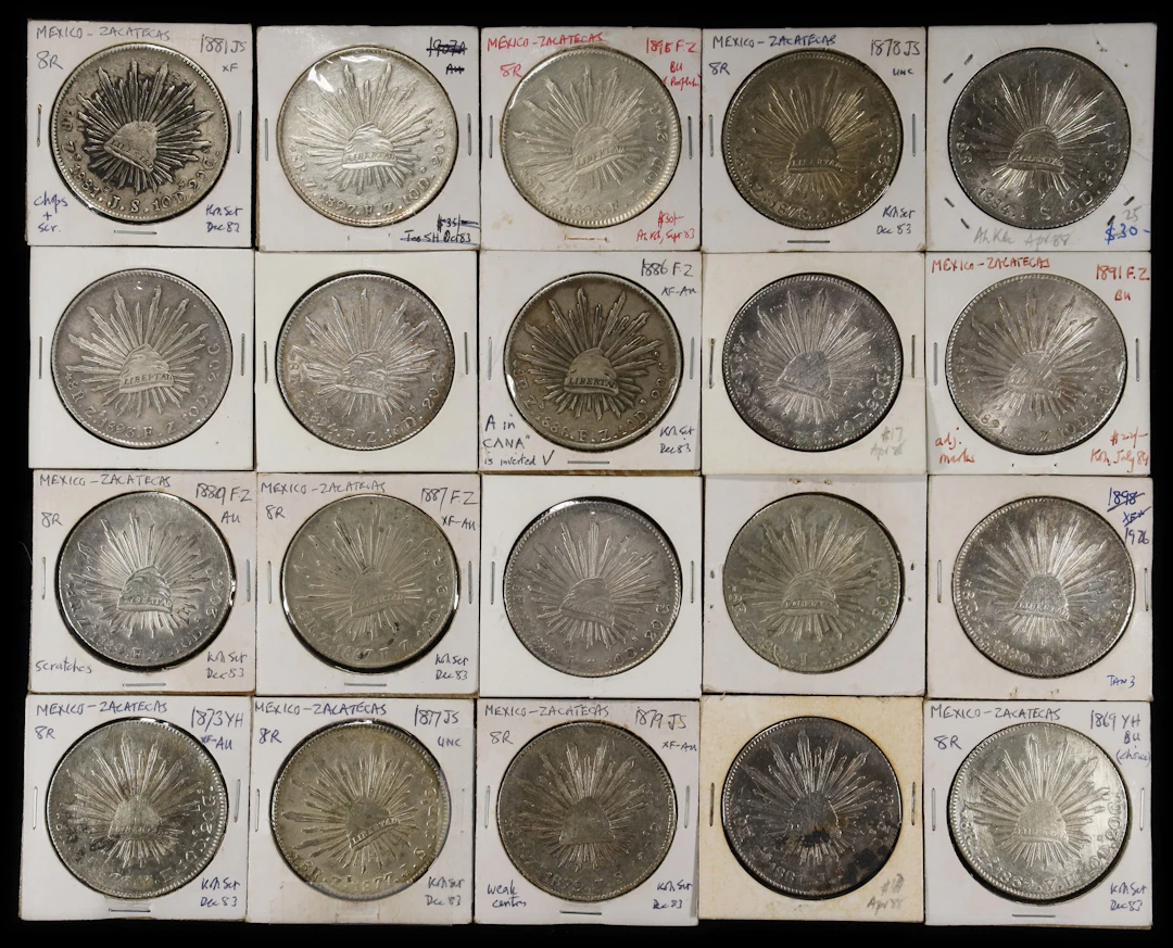 MEXICO. Group of 8 Reales (20 Pieces), 1969-97. Zacatecas Mint. Average