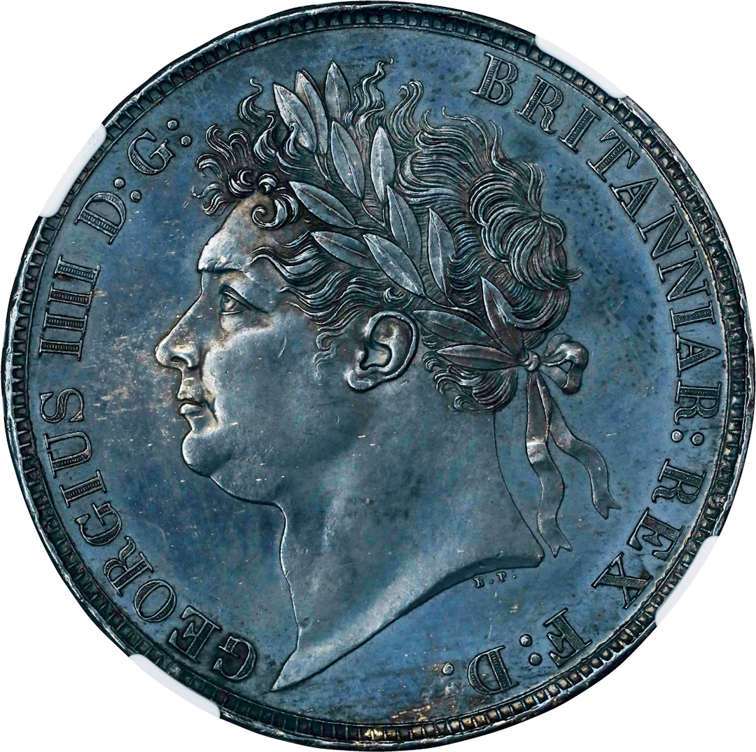 GREAT BRITAIN. Crown, 1821 Year SECUNDO. London Mint. George IV. NGC