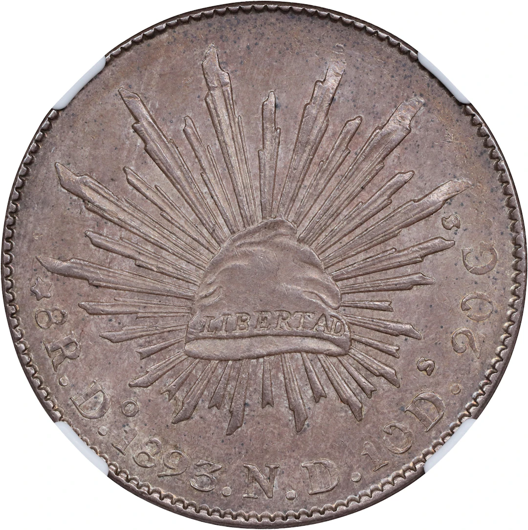 MEXICO. 8 Reales, 1893-Do ND. Durango Mint. NGC MS-62.