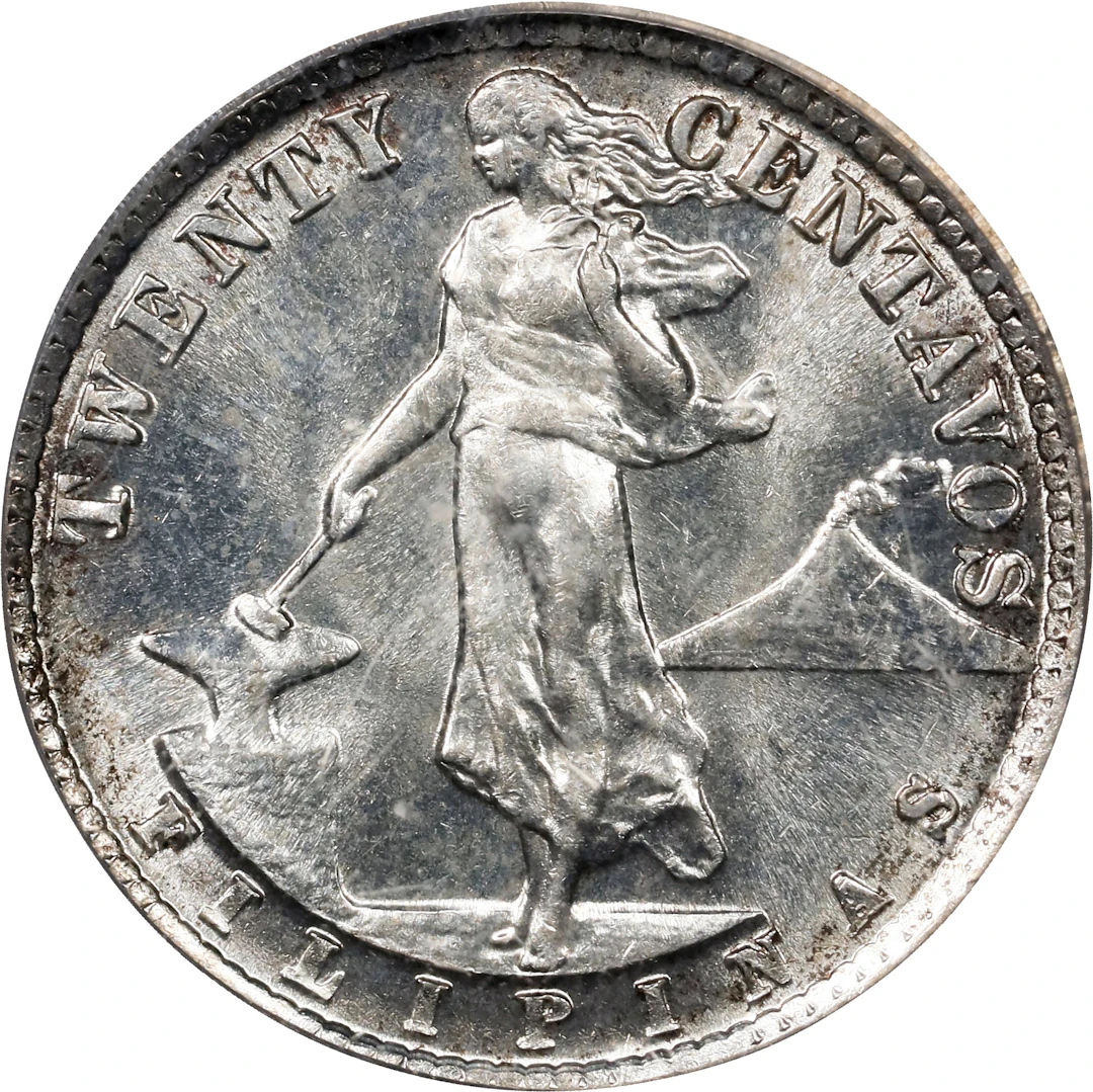 PHILIPPINES. 20 Centavos, 1941-M. Manila Mint. PCGS MS-64.