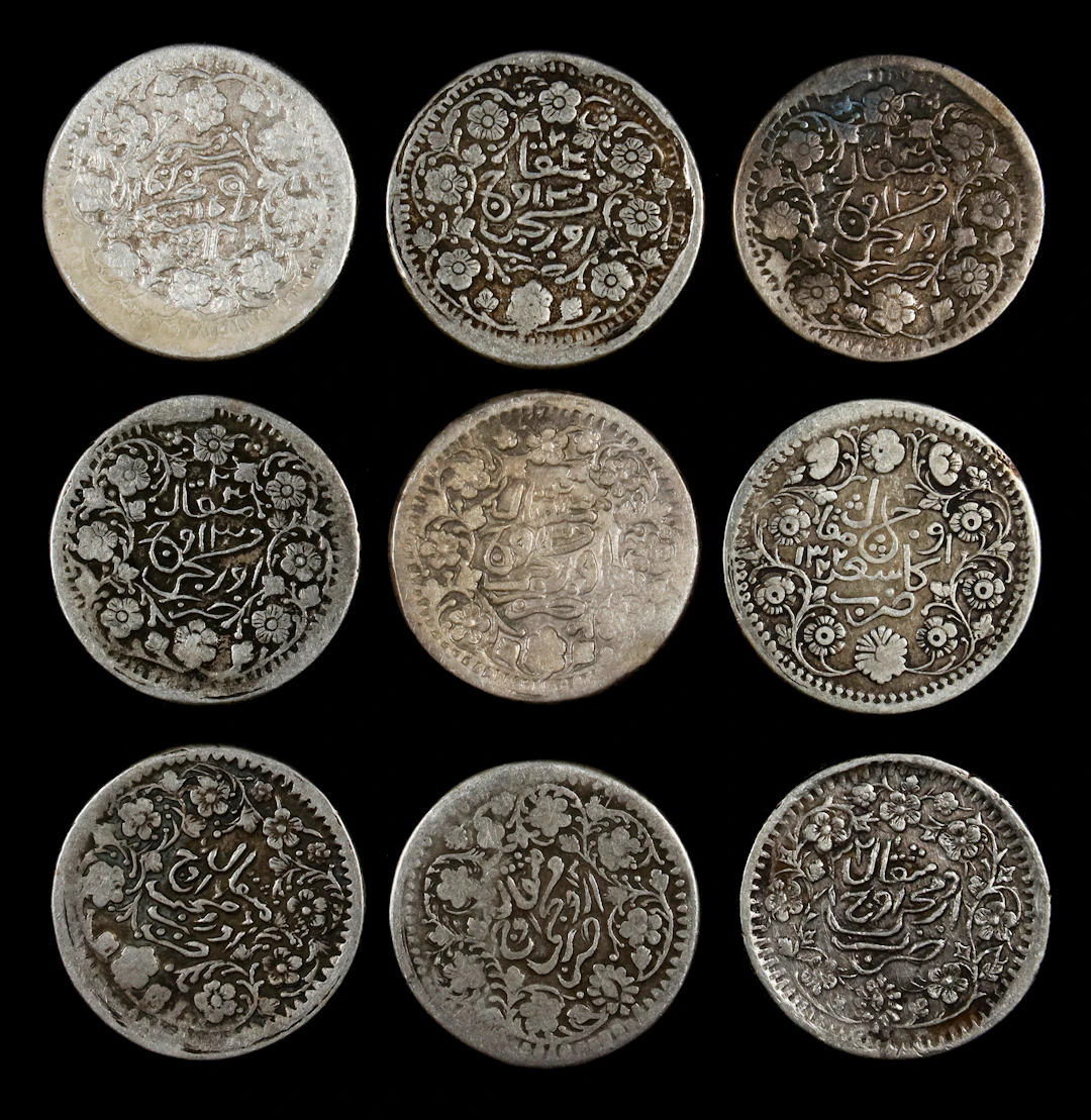 (t) CHINA. Sinkiang. Nonet of 3 Mace (Miscal) (9 Pieces), 1882-1906.