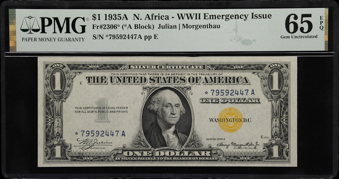 Fr. 2306*. 1935A $1 North Africa Emergency Star Note. PMG Gem Uncirculated