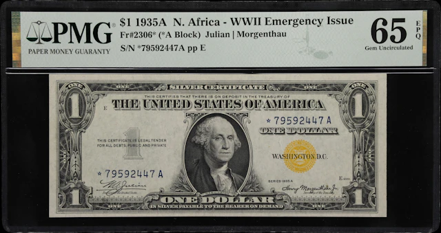 Fr. 2306*. 1935A $1 North Africa Emergency Star Note. PMG Gem Uncirculated
