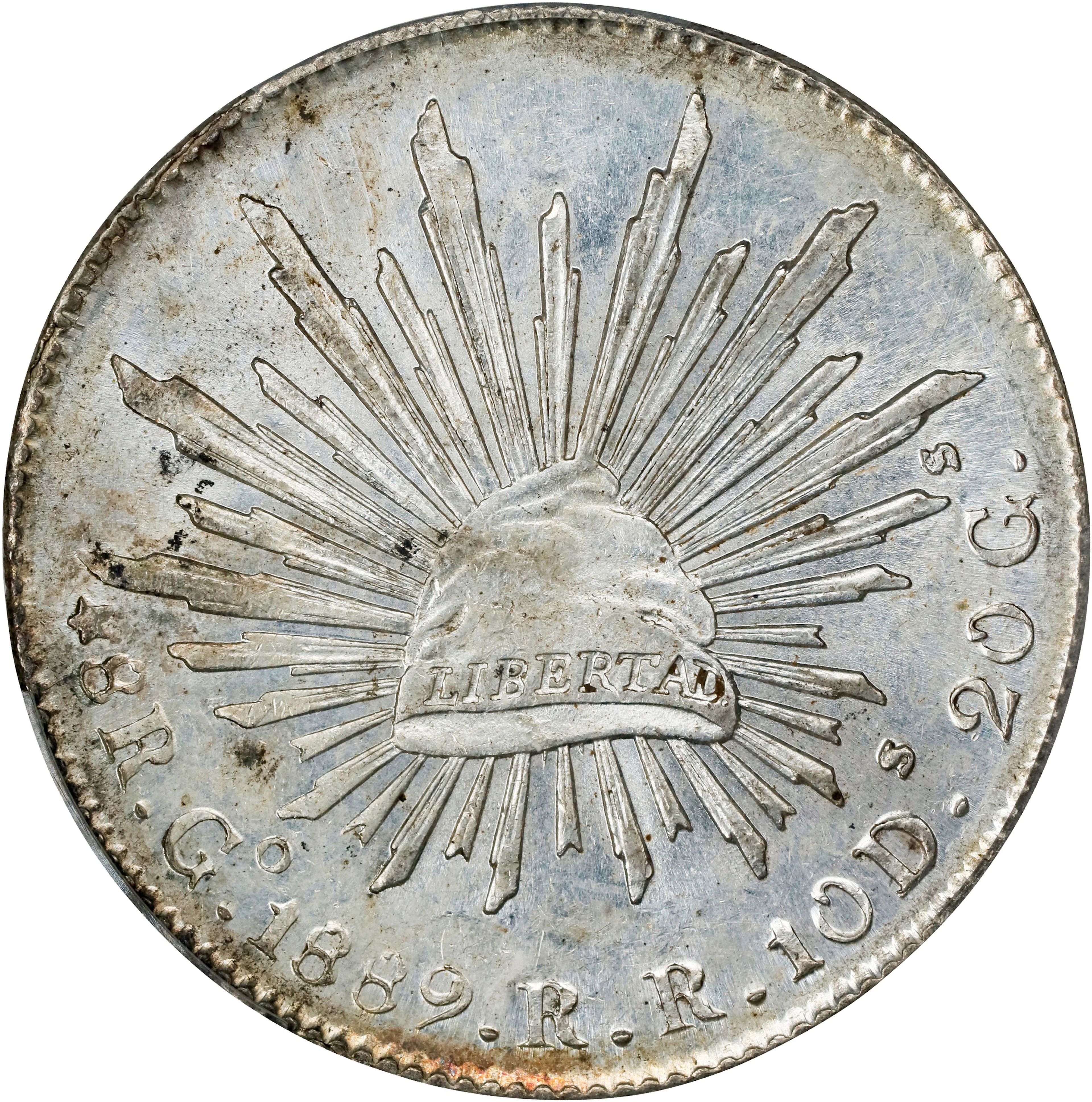 MEXICO. 8 Reales, 1889-Go RR. Guanajuato Mint. PCGS MS-62.