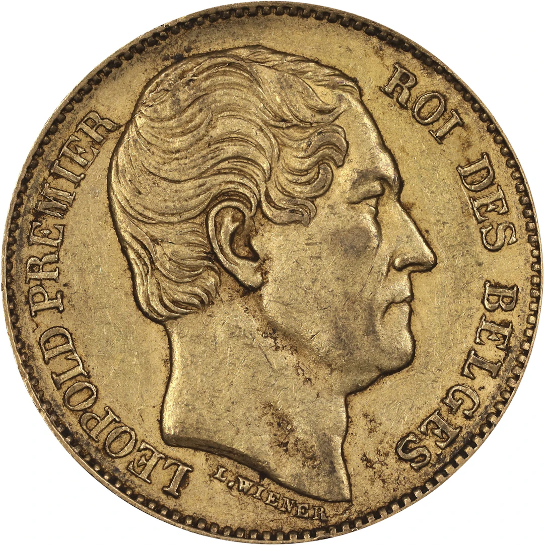 (0.187 oz, 5.816 g AGW). Belgium. 1865 Gold 20 Francs.