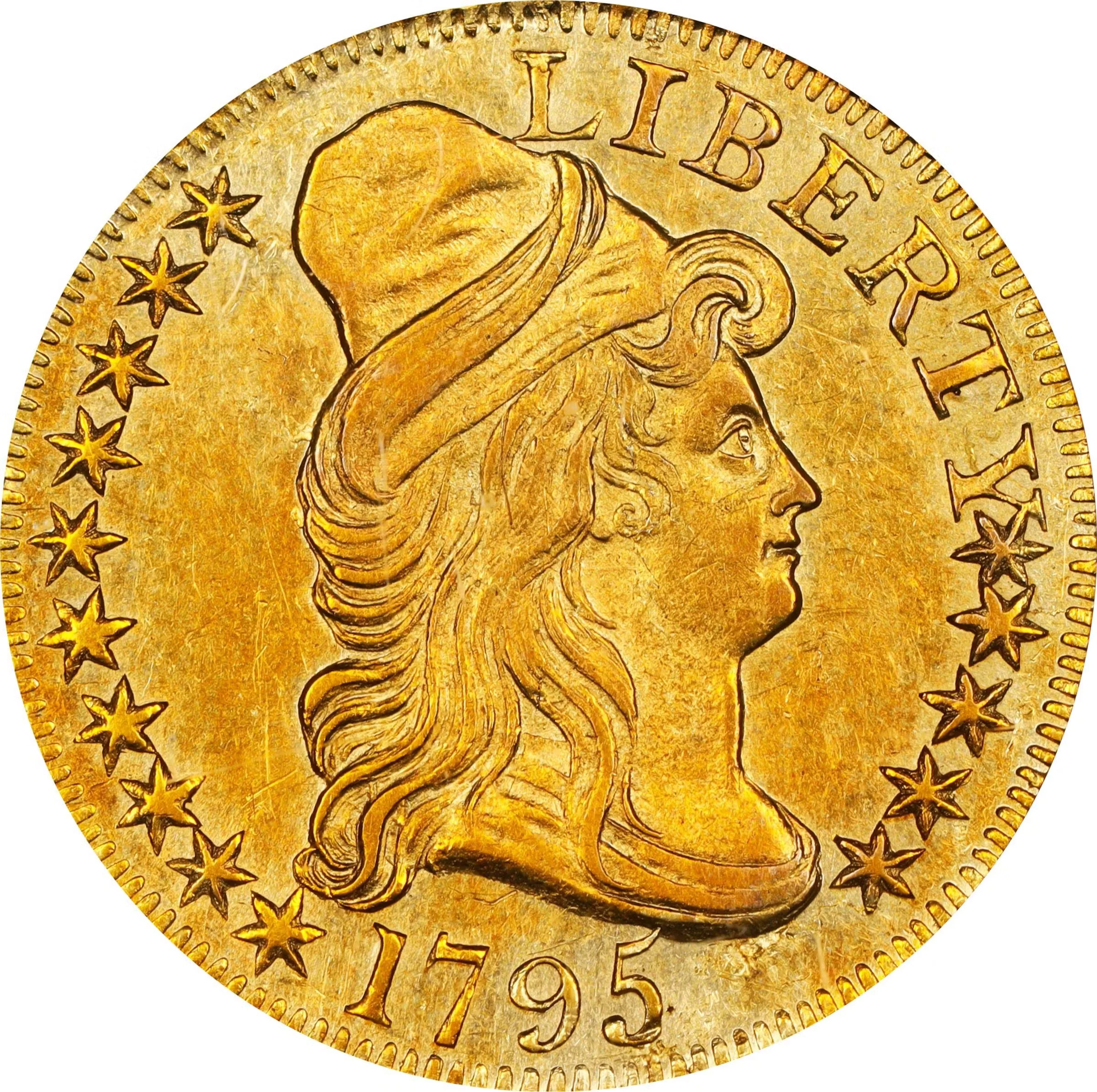 1795 Capped Bust Right Half Eagle. Small Eagle. BD-3. Rarity-3+. MS-61