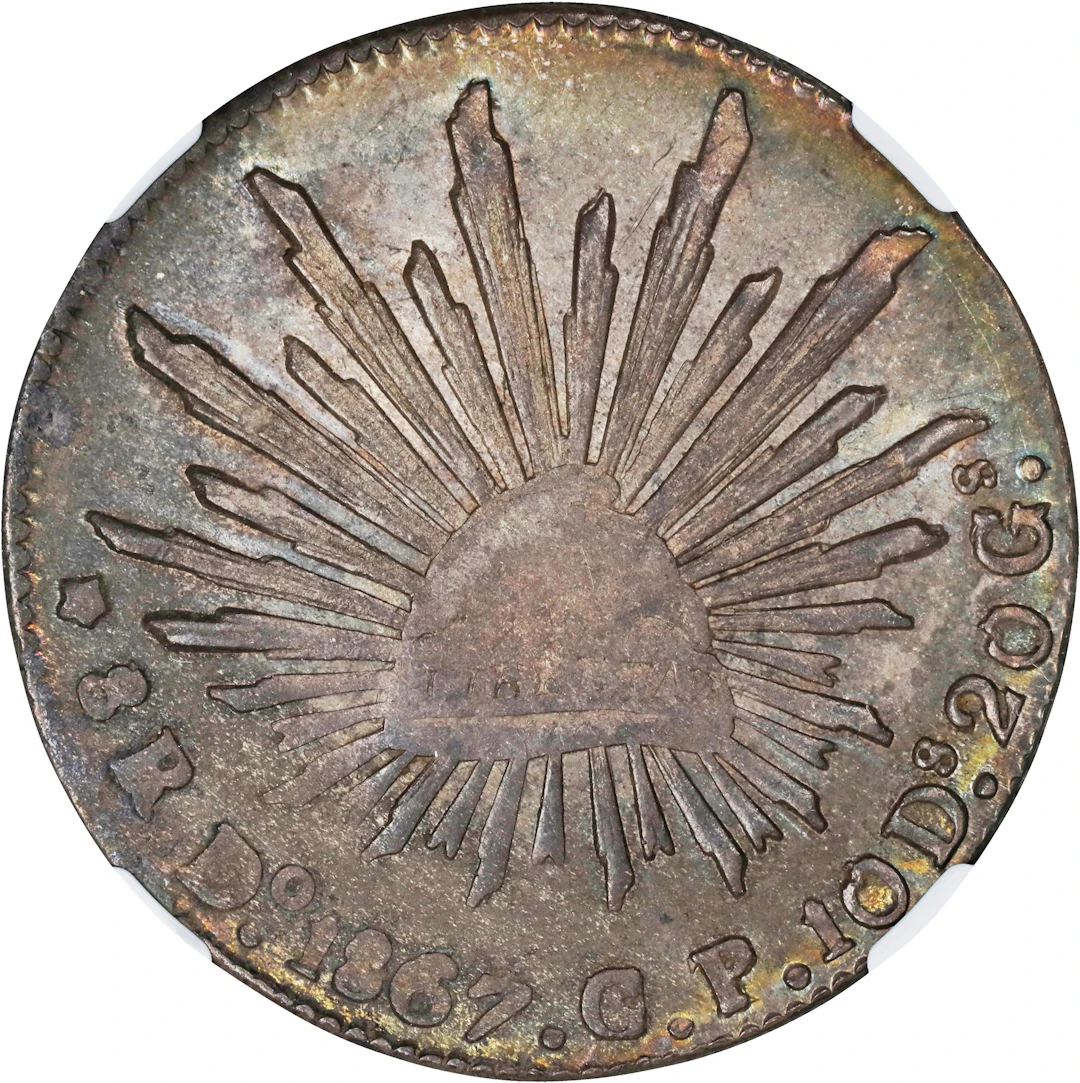 MEXICO. 8 Reales, 1867-Do CP/LT. Durango Mint. NGC AU-58.