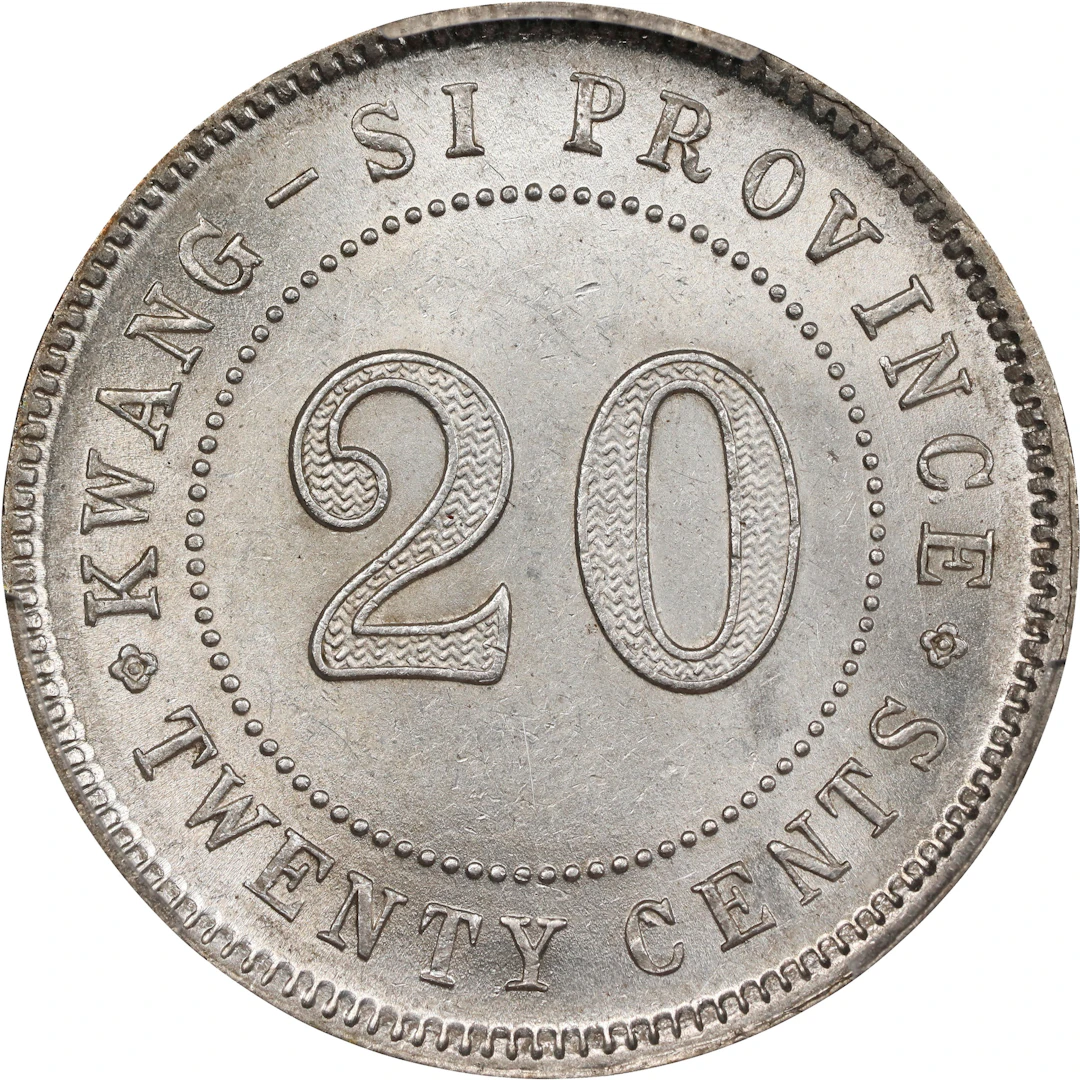 (t) CHINA. Kwangsi. 20 Cents, Year 13 (1924). Kwangsi Mint. PCGS MS-62.