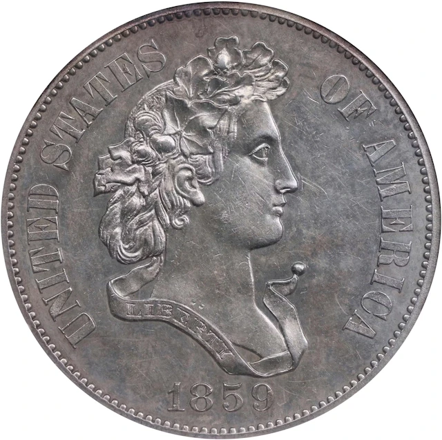 1859 Pattern Half Dollar. Judd-237, Pollock-293. Rarity-4. Silver.
