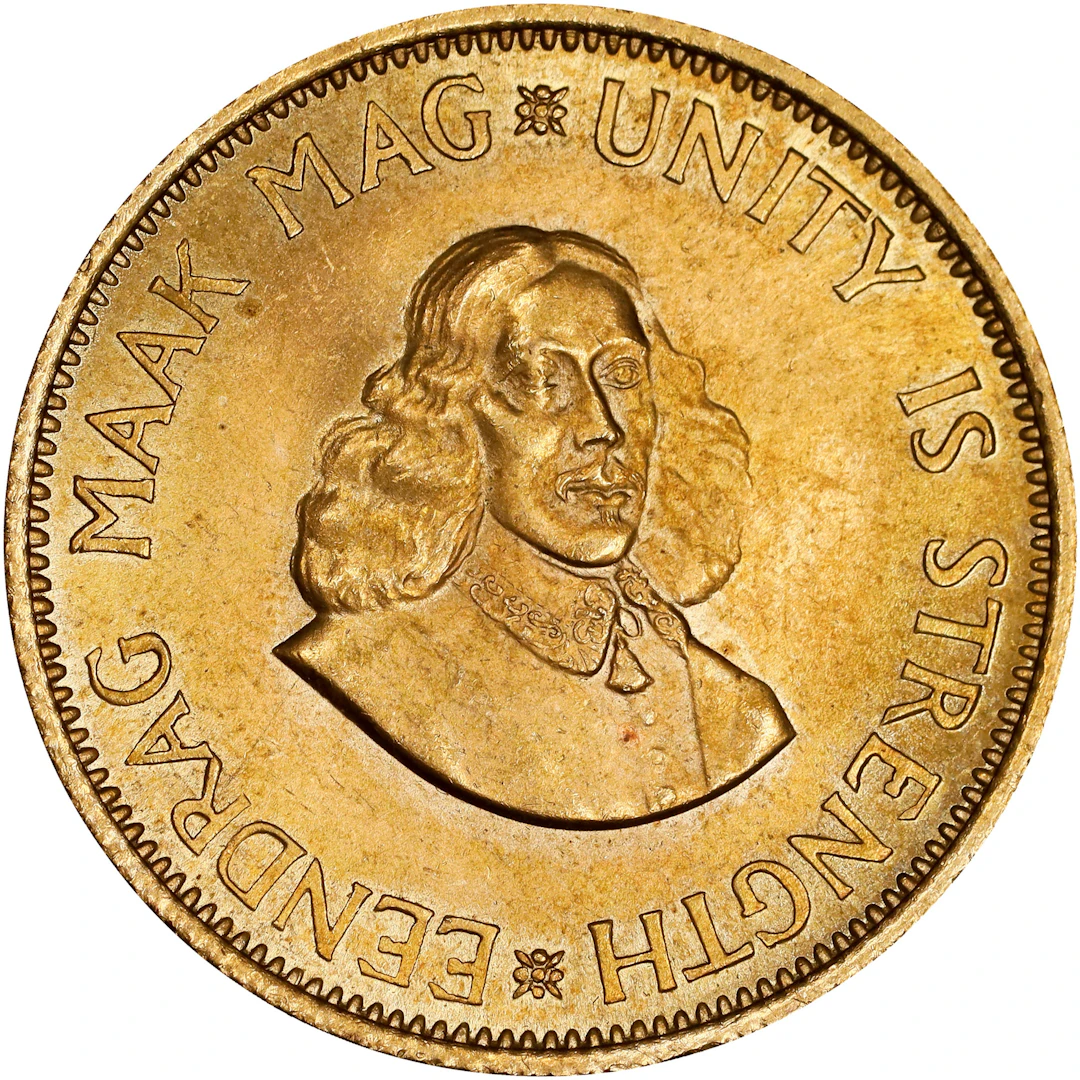(0.236 oz, 7.325 g AGW). South Africa. 1963 Gold 2 Rand.