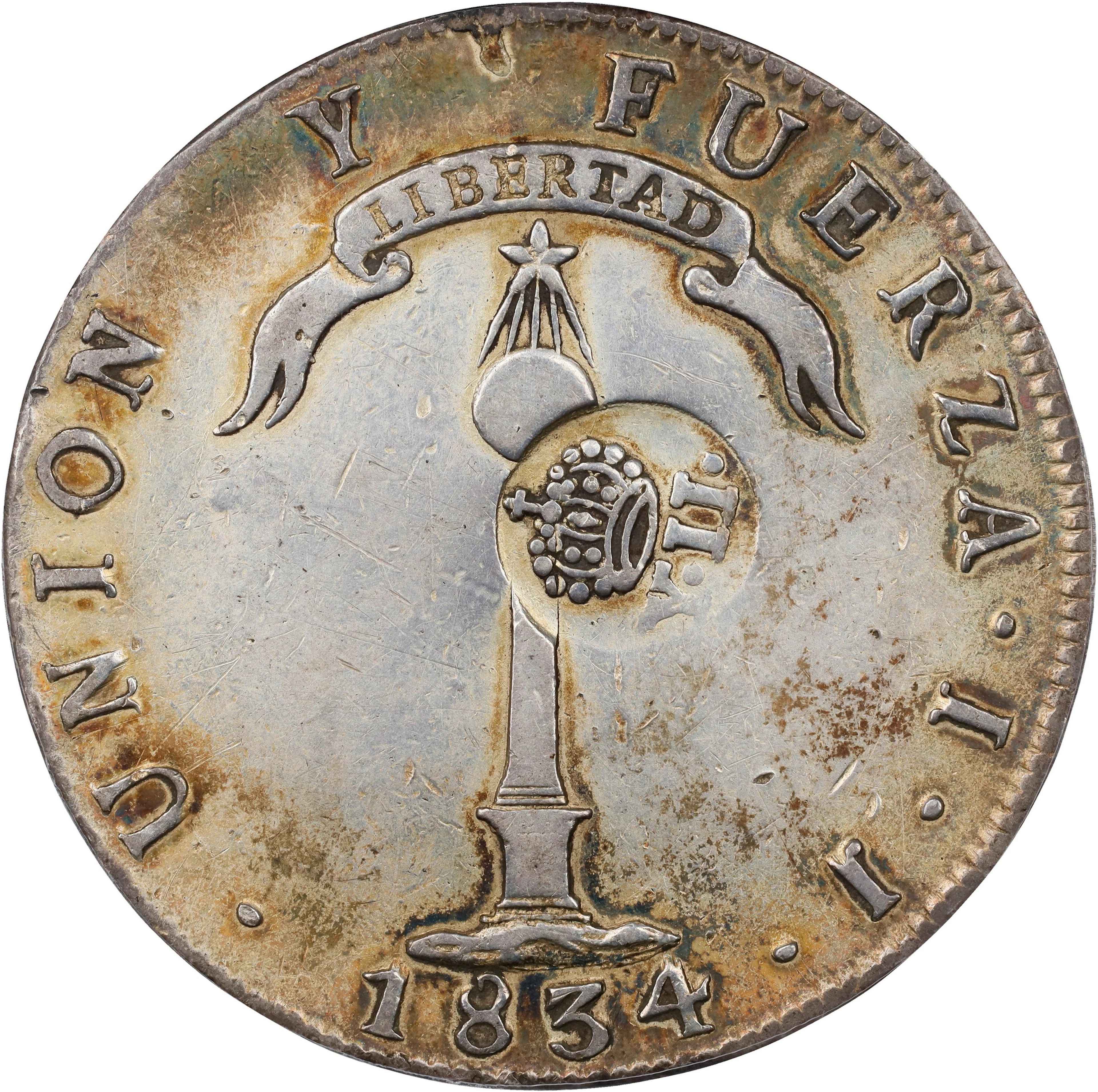 PHILIPPINES. Philippines - Chile. 8 Reales, ND (1834-37). Manila Mint.