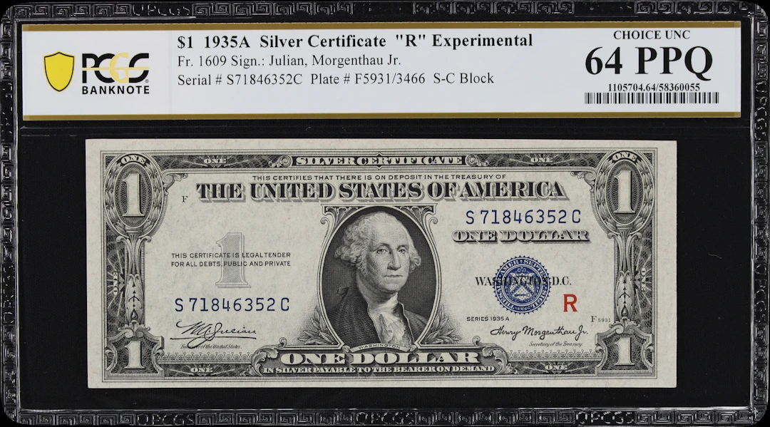 Fr. 1609. 1935A $1 Silver Certificate. (R) Experimental. PCGS Banknote