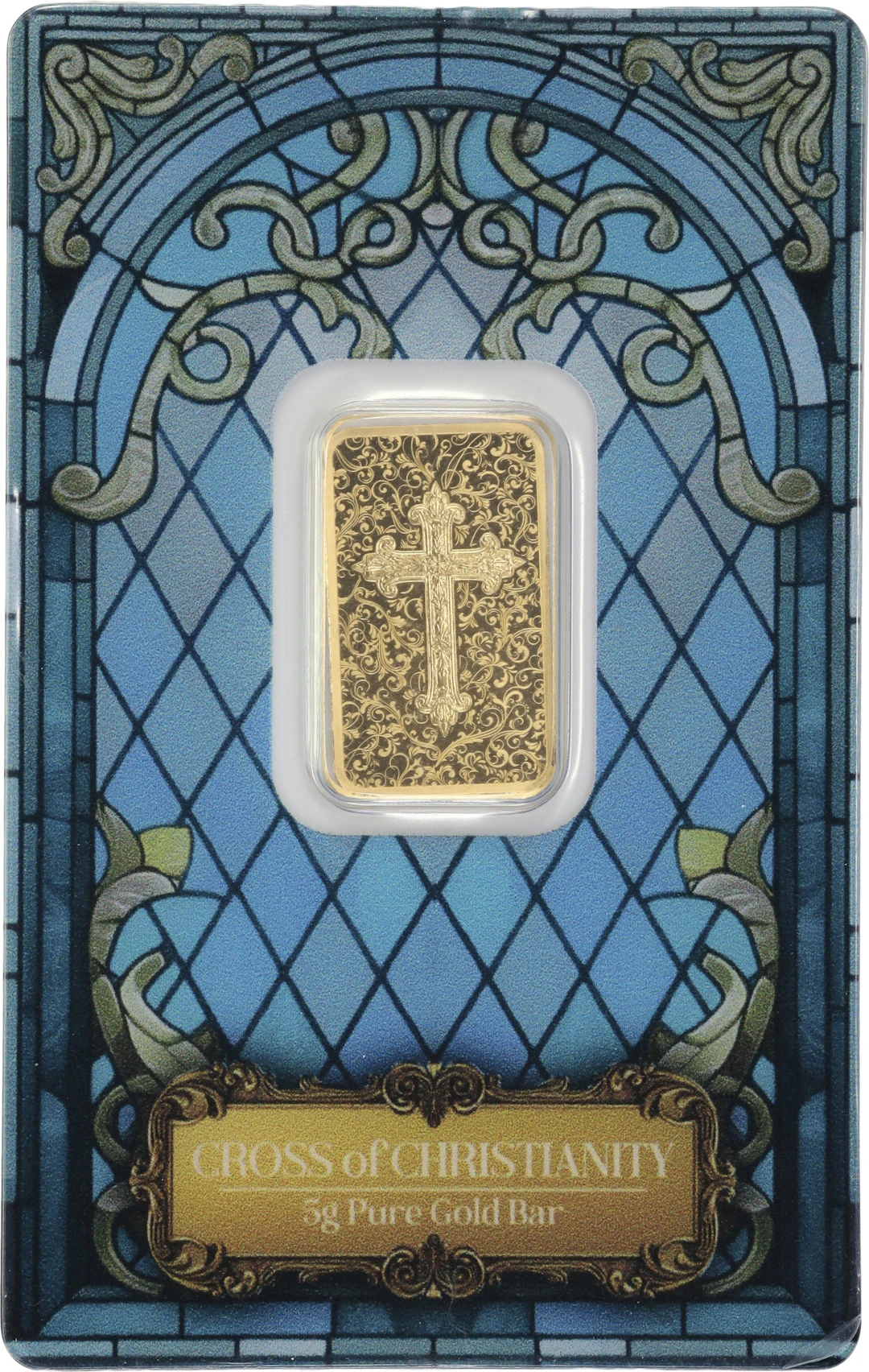 (0.161 oz, 5 g AGW). PAMP Cross of Christianity 5 gram Gold Bar.