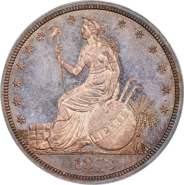 1873 Pattern Trade Dollar. Judd-1293, Pollock-1435. Rarity-4. Silver.