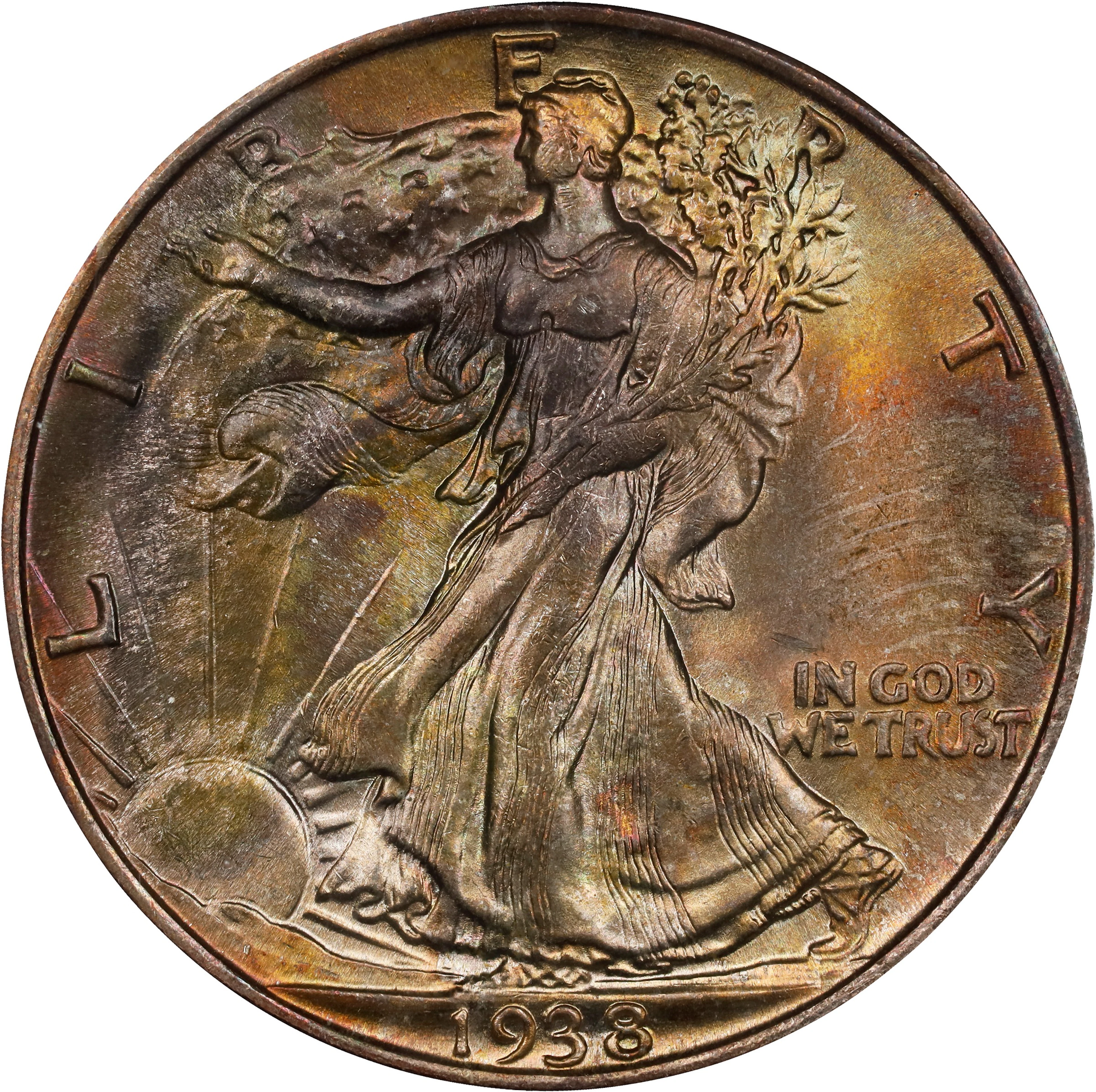 1938 Walking Liberty Half Dollar. MS-65 (NGC).