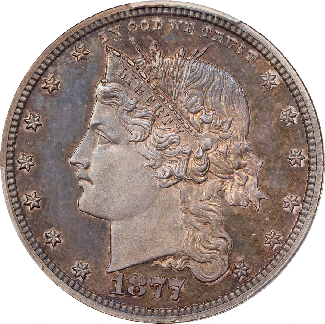 1877 Pattern Half Dollar. Judd-1534a, Pollock-1701. Rarity-8+. Silver.