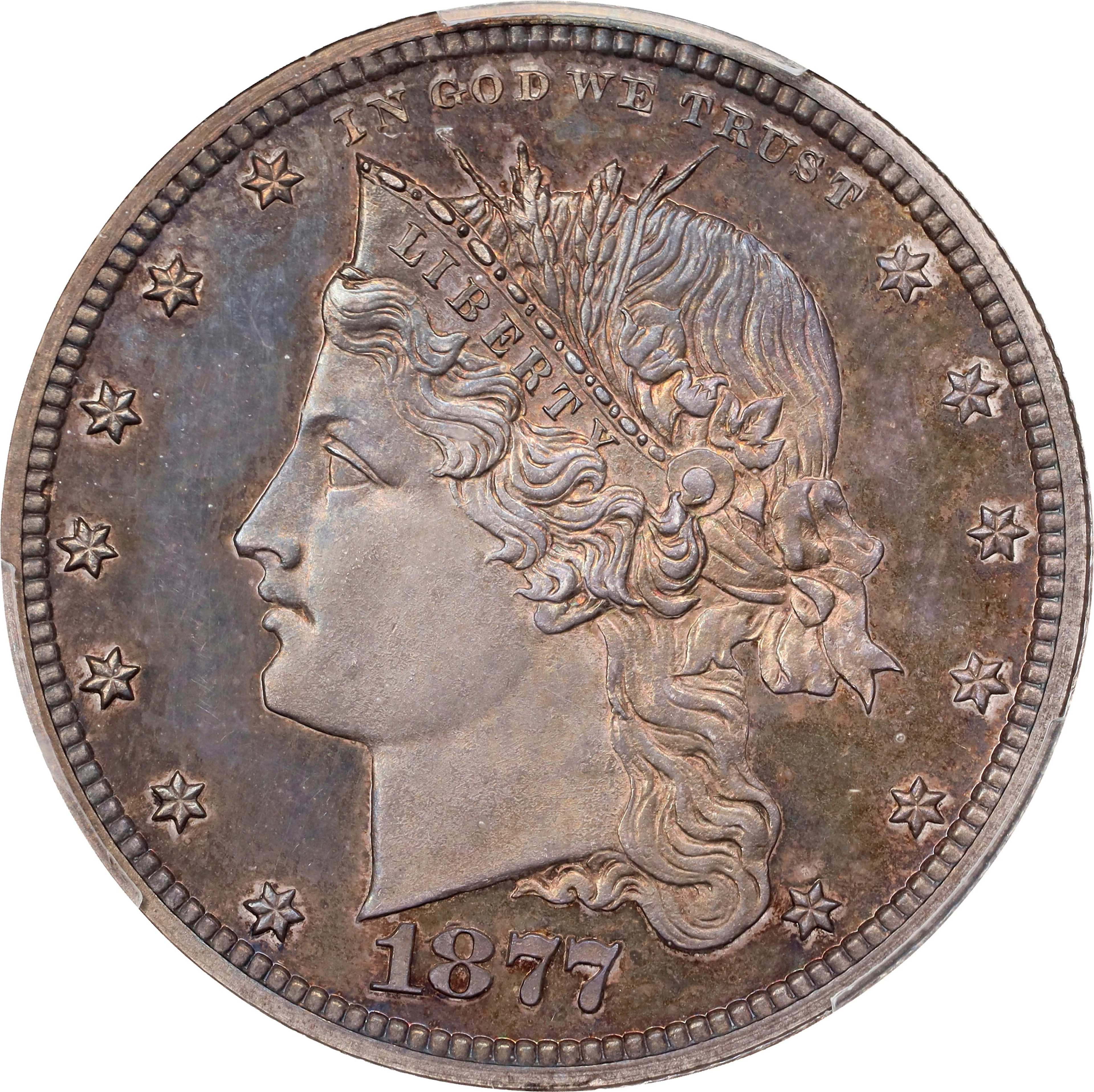 1877 Pattern Half Dollar. Judd-1534a, Pollock-1701. Rarity-8+. Silver.
