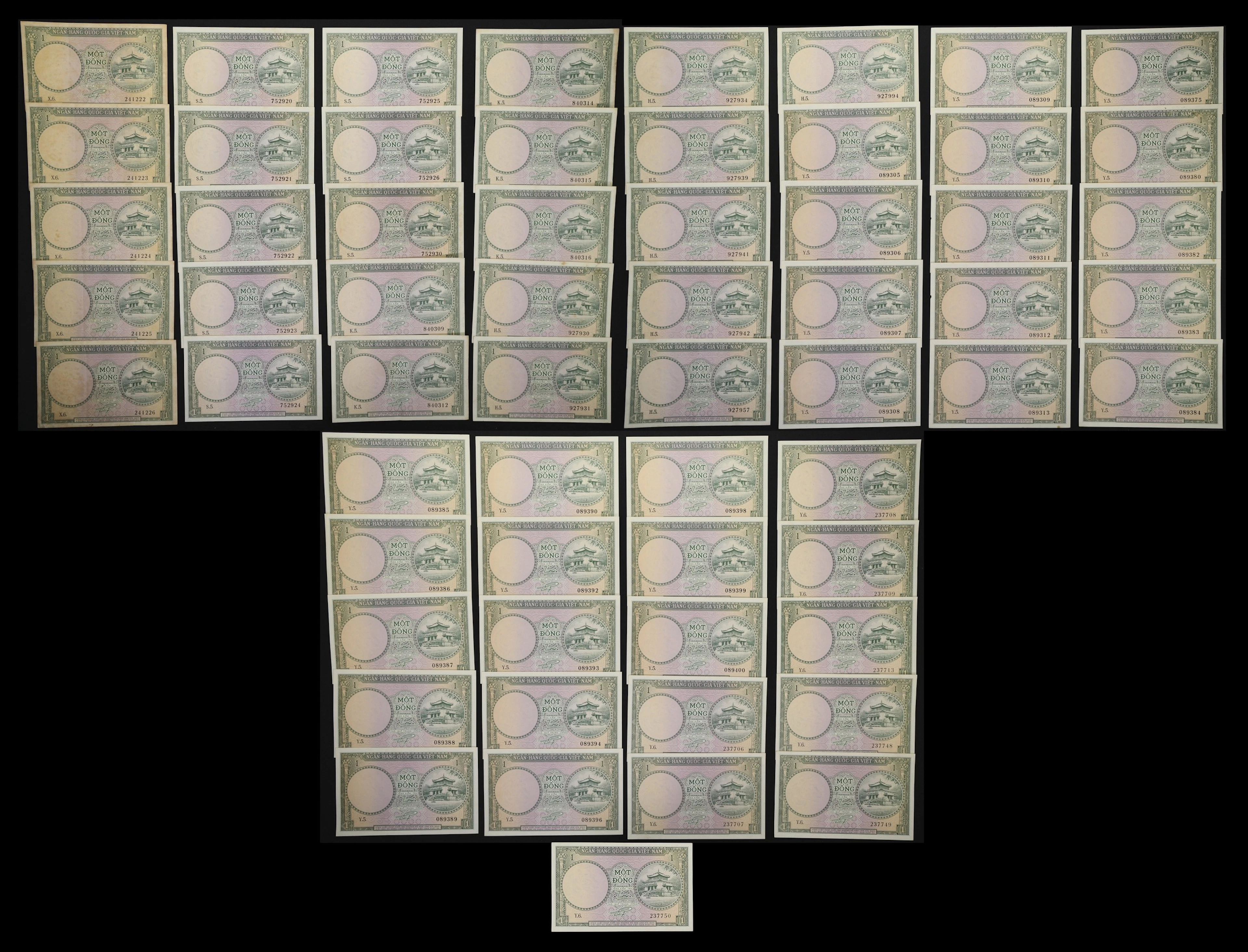VIETNAM, SOUTH. Lot of (61). National Bank of Vietnam. 1 Dong, ND