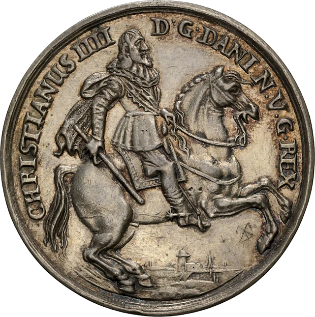 DENMARK. Thirty Years' War Silver Medal, ND (ca. 1625). Copenhagen.
