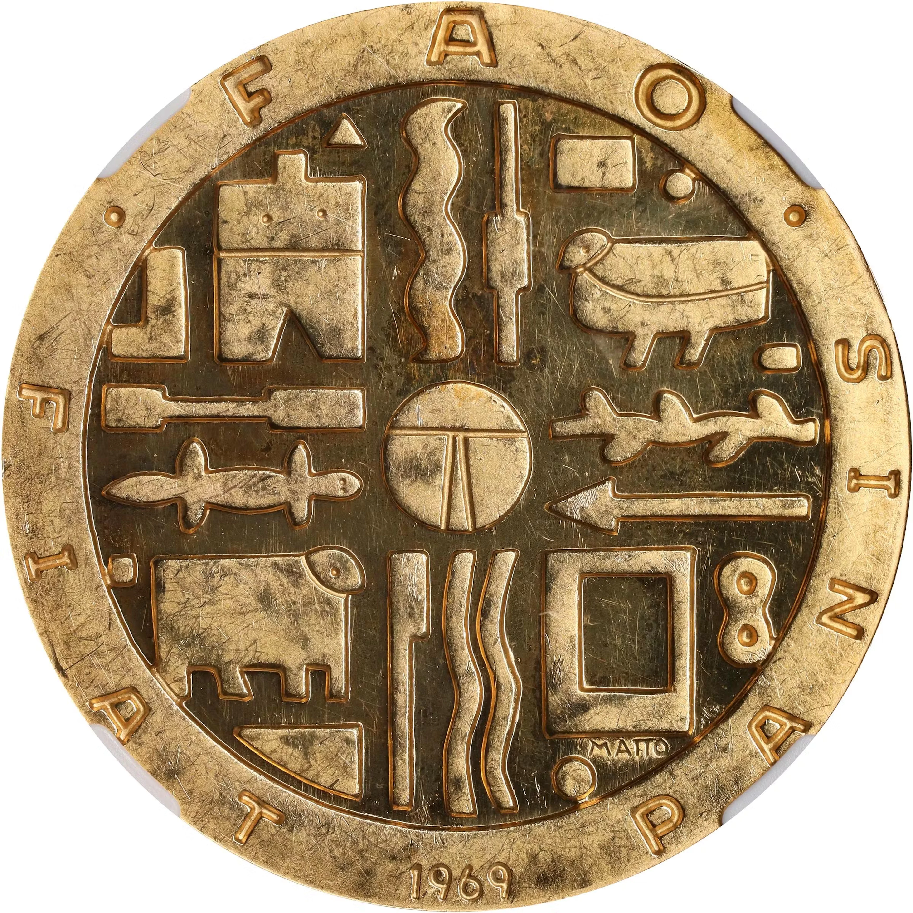URUGUAY. Gold 1000 Pesos Pattern, 1969-So. Santiago Mint. NGC PROOF-63