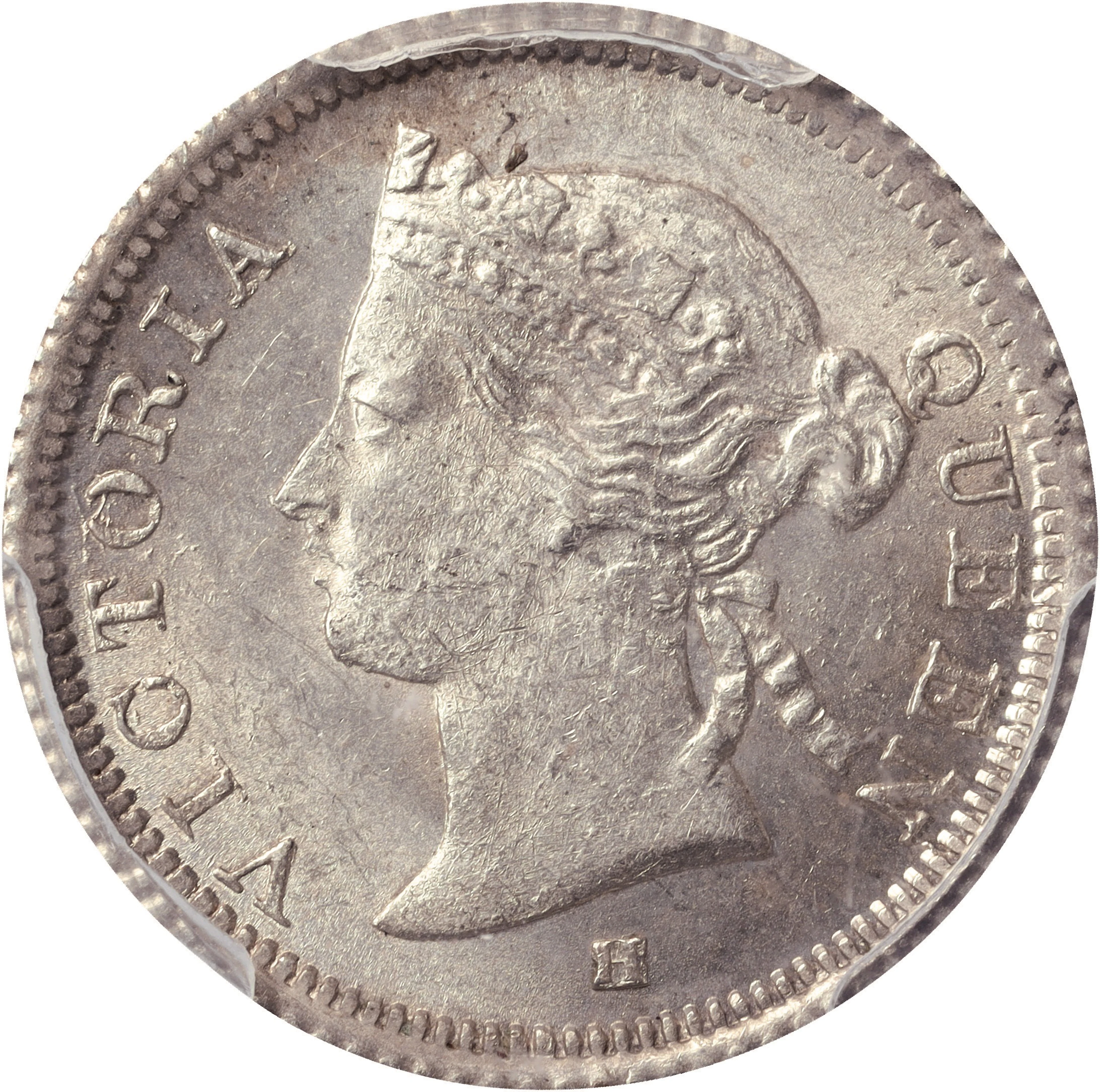 (t) HONG KONG (SAR). 5 Cents, 1876-H. Birmingham (Heaton) Mint. Victoria.