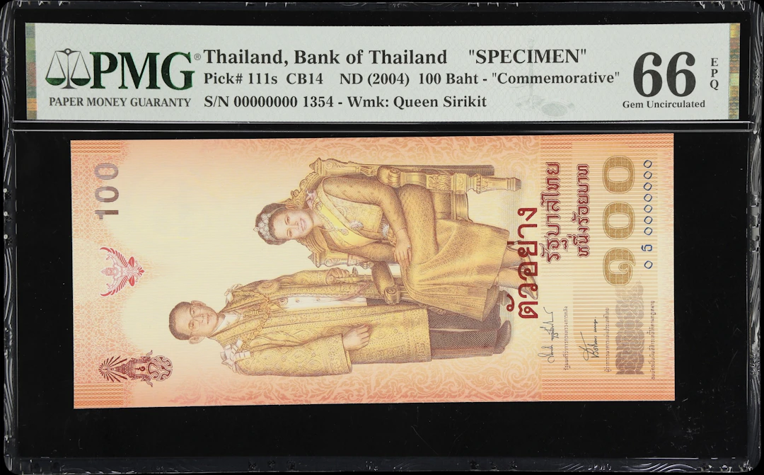 THAILAND. Bank of Thailand. 100 Baht, ND (2004). P-111s. CB14. Specimen.