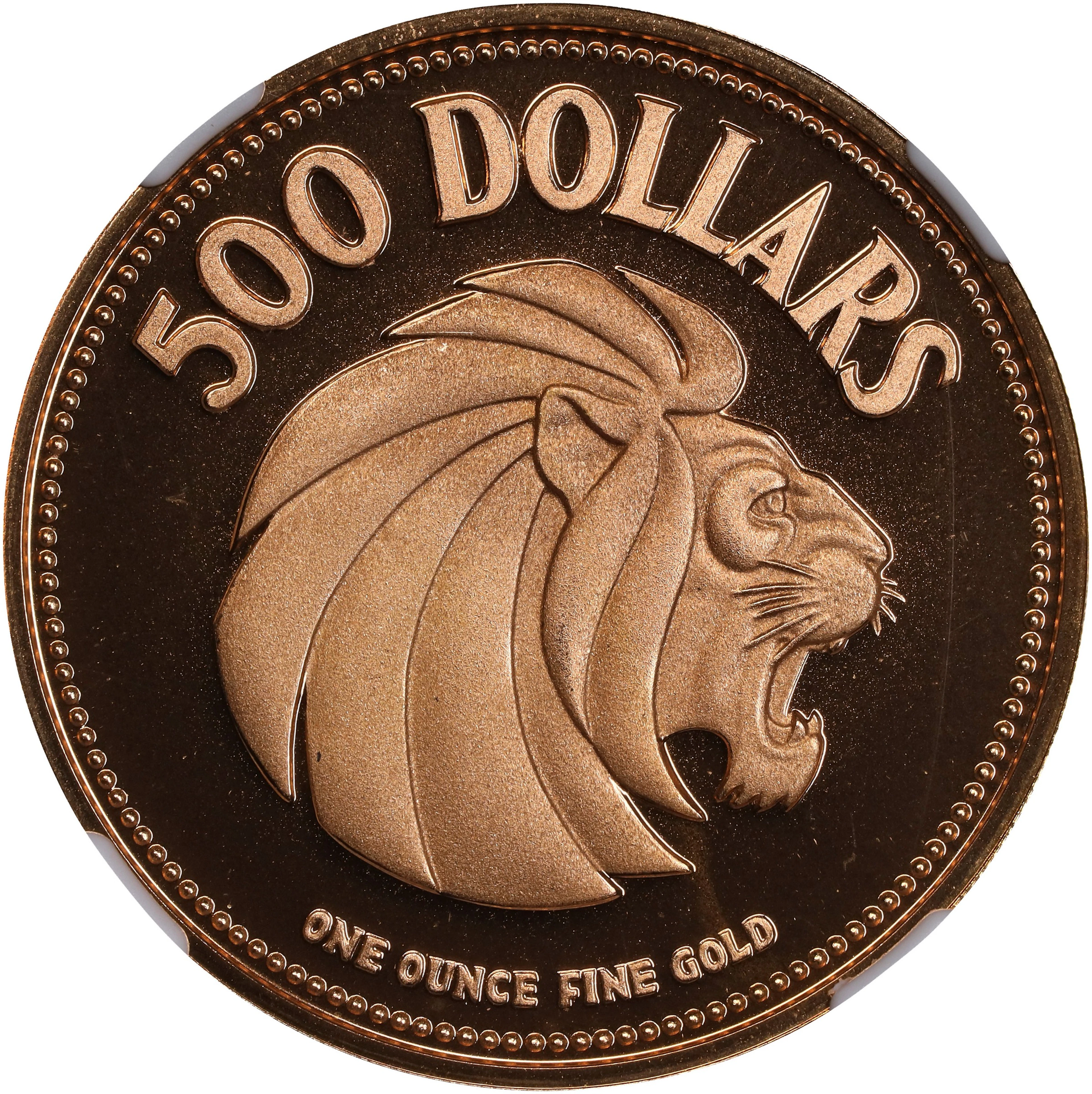 SINGAPORE. Gold 500 Dollars, 1975. NGC PROOF-69 Ultra Cameo.