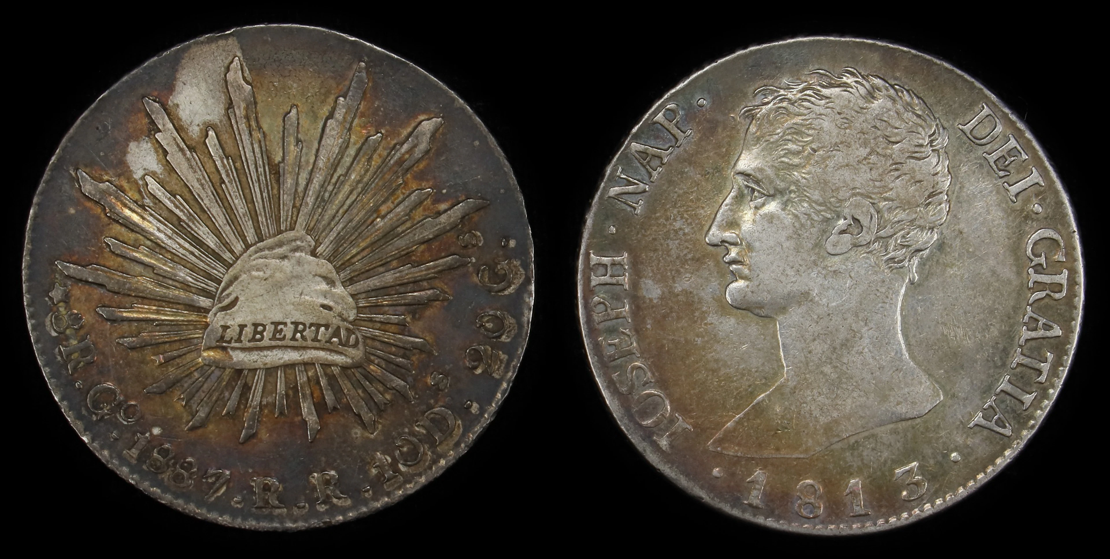 MIXED LOTS. Duo of Silver Crowns (2 Pieces), 1813 & 1887. Grade Range: