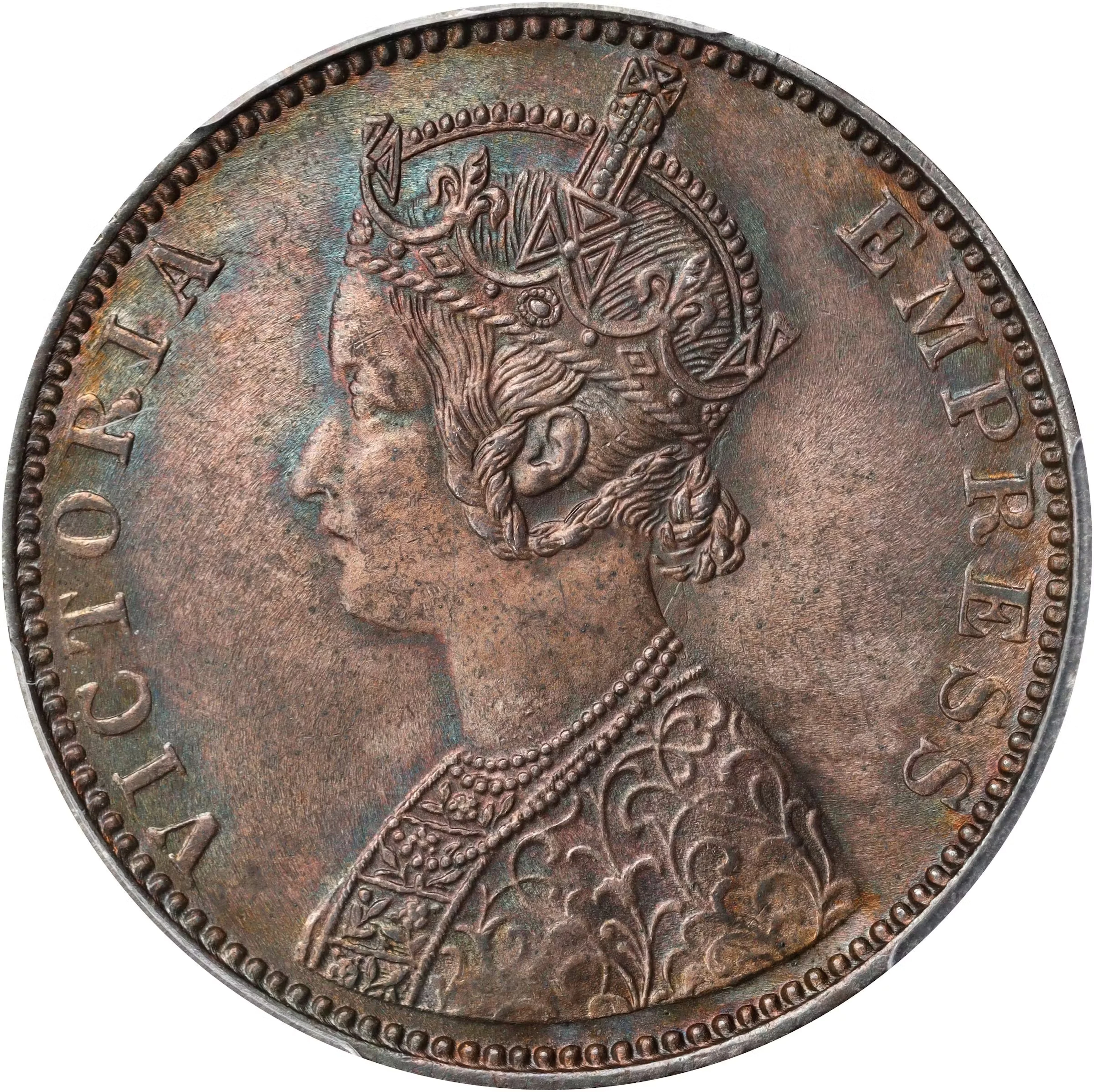 INDIA. Rupee, 1893-B. Bombay Mint. Victoria. PCGS MS-64.
