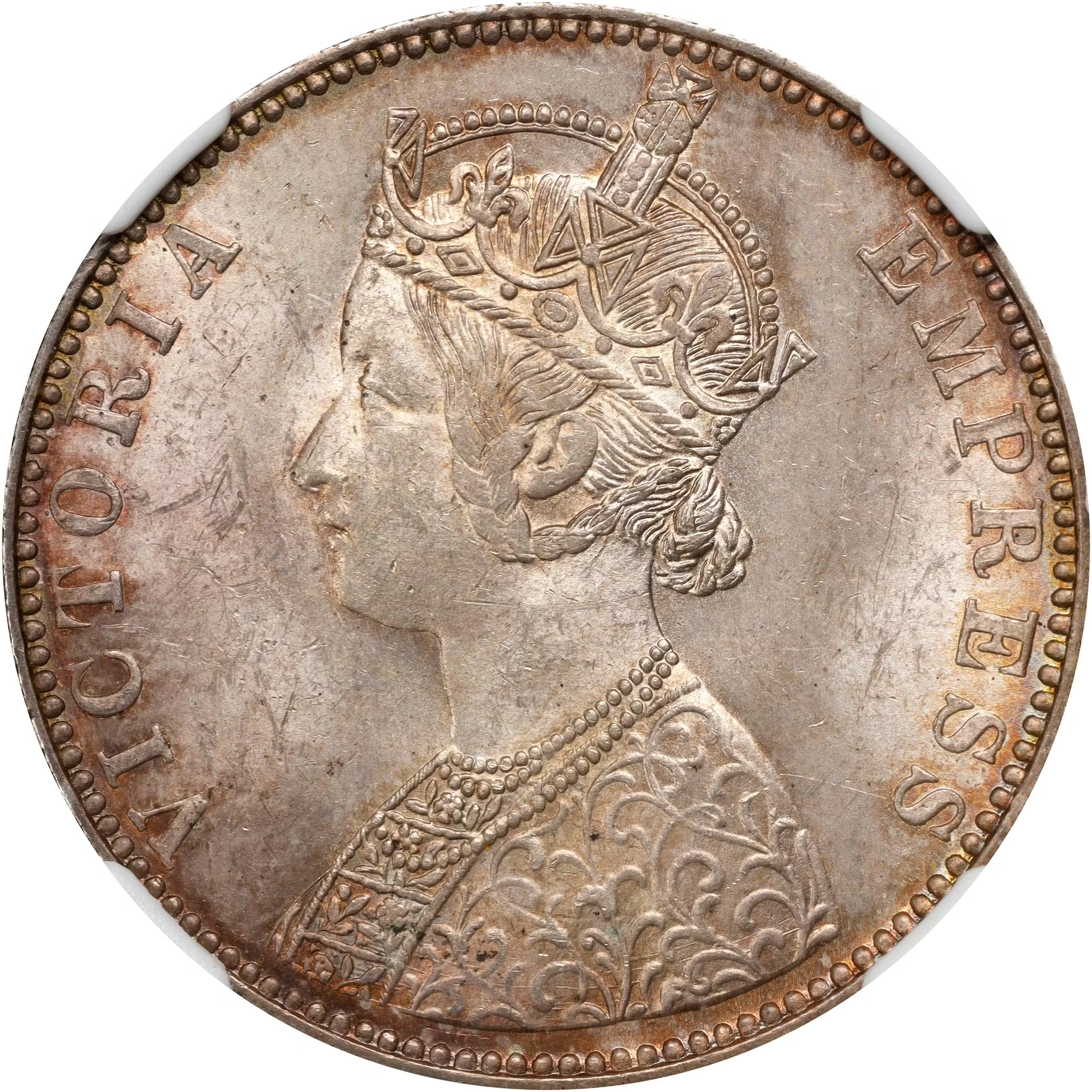 INDIA. Bikanir. Rupee, 1892. Calcutta Mint. Ganga Singh (under Victoria