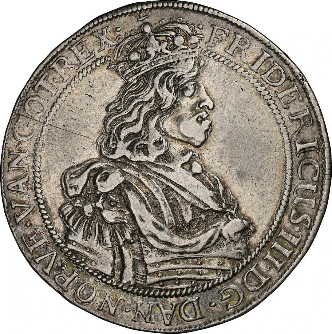 NORWAY. Speciedaler, 1658. Christiania Mint. Frederik III. NGC EF