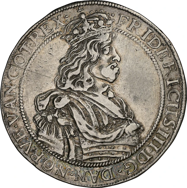 NORWAY. Speciedaler, 1658. Christiania Mint. Frederik III. NGC EF