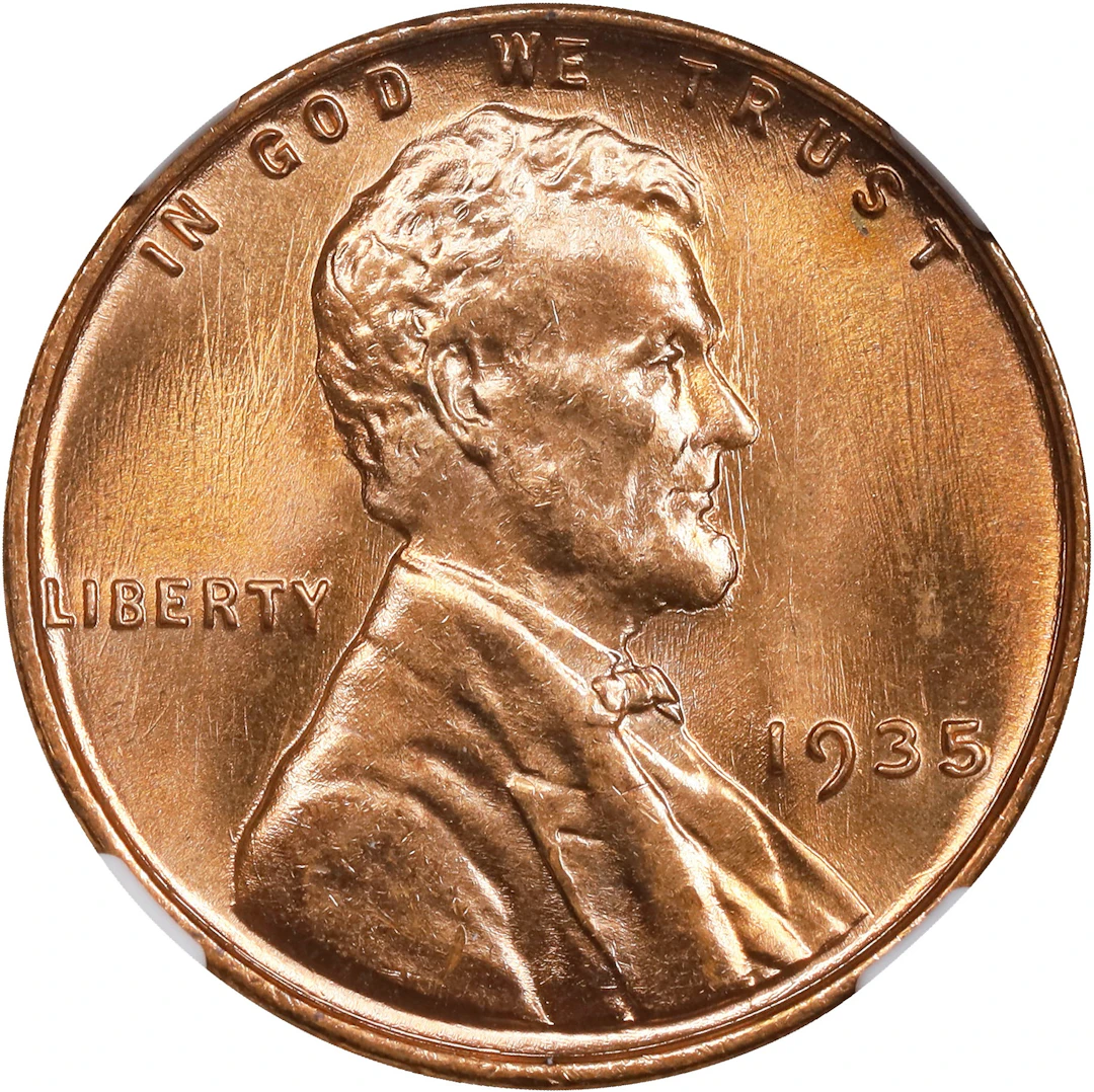 1935 Lincoln Cent. MS-67 RD (NGC).