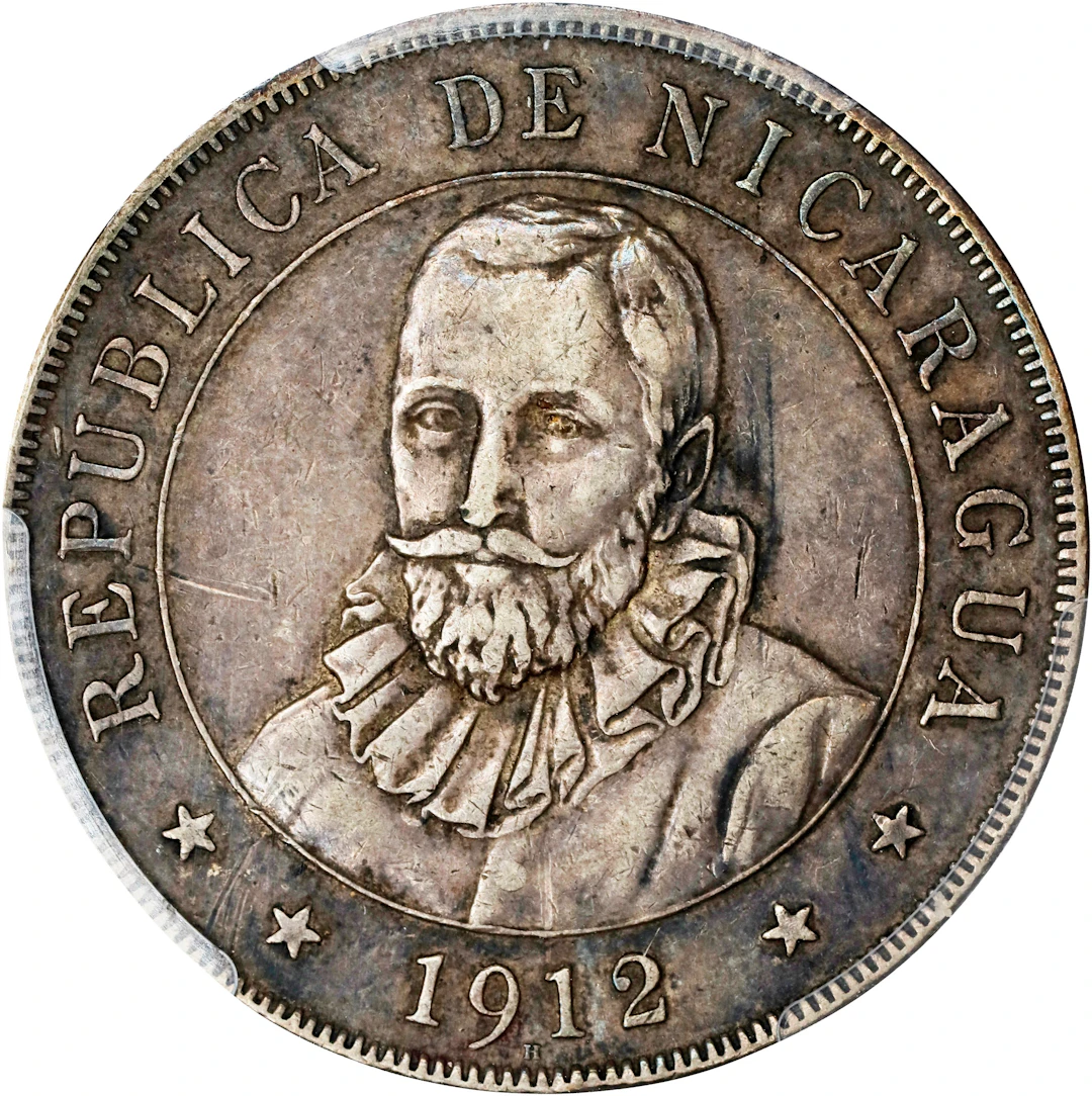 NICARAGUA. Cordoba, 1912-H. Birmingham (Heaton) Mint. PCGS EF-45.