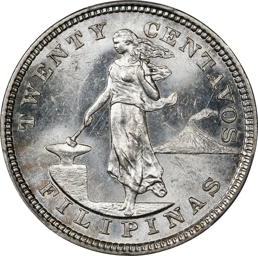 PHILIPPINES. 20 Centavos, 1904. San Francisco Mint. PCGS MS-63.